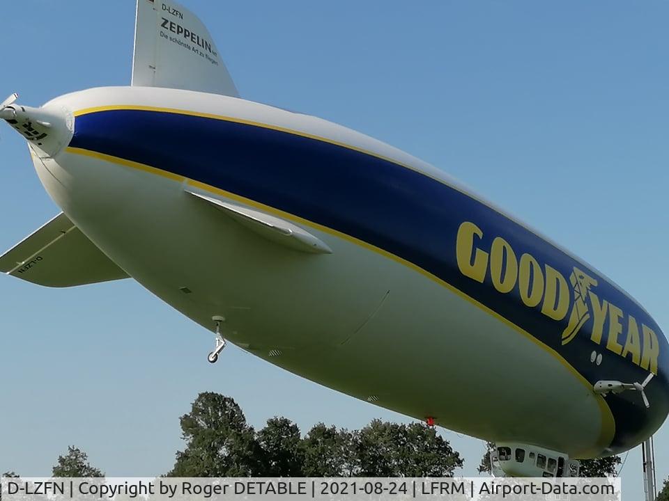 D-LZFN, 1997 Zeppelin LZ N07-100 C/N 001, Zeppelin advertising team for Goodyear based in a field near Ruaudun 72 for the 24h of Le Mans. August 19 to 23, 2021. 5 km from Le Mans LFRM airport