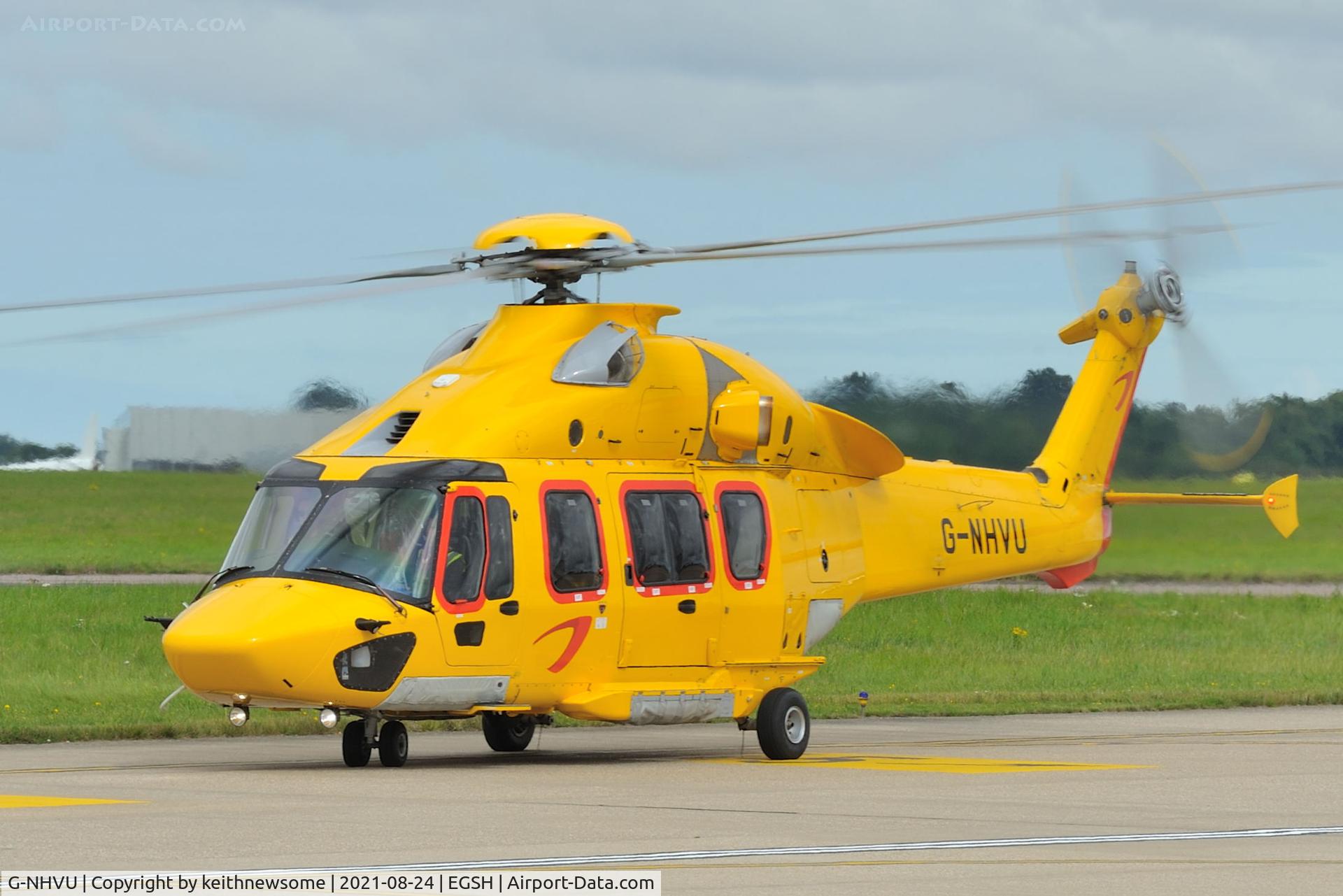 G-NHVU, 2014 Airbus Helicopters EC-175B C/N 5004, Arriving at Norwich from Aberdeen.