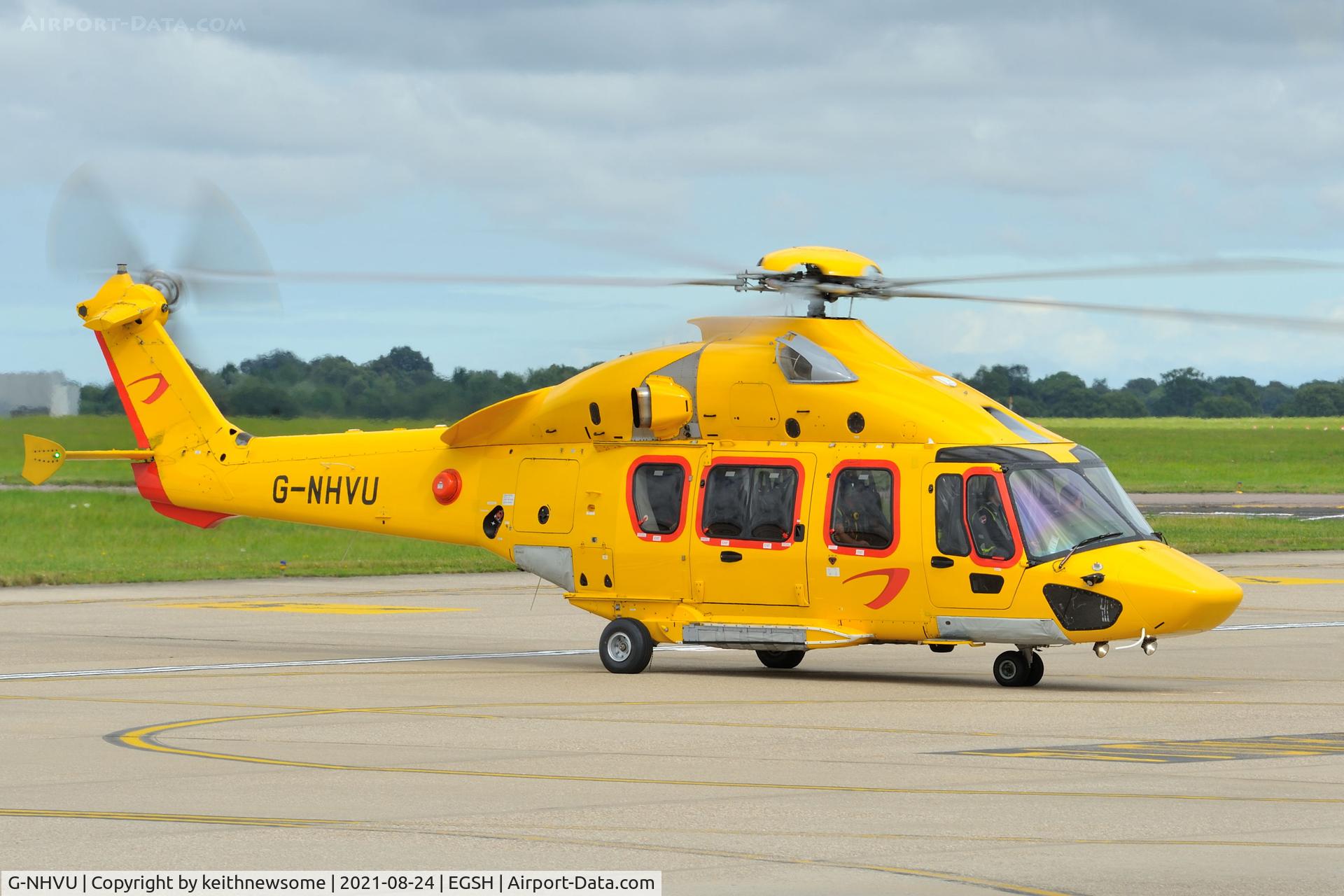G-NHVU, 2014 Airbus Helicopters EC-175B C/N 5004, Arriving at Norwich from Aberdeen.