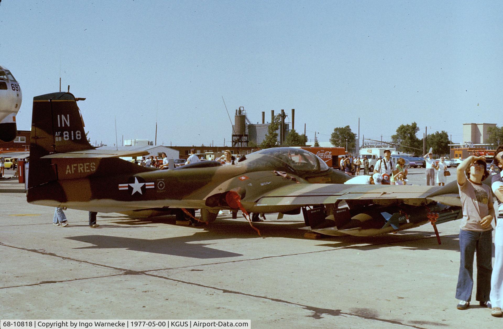 68-10818, Cessna A-37B C/N 43169, Cessna A-37B Dragonfly of the US Air Force Reserve at the 1977 airshow at Grissom AFB, Peru IN