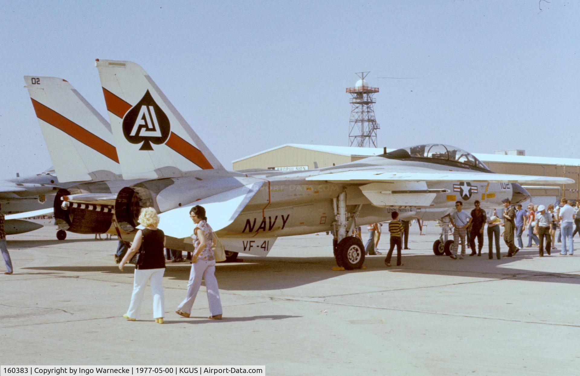 160383, Grumman F-14A Tomcat C/N 239, Grumman F-14A Tomcat of the US Navy at the 1977 airshow at Grissom AFB, Peru IN