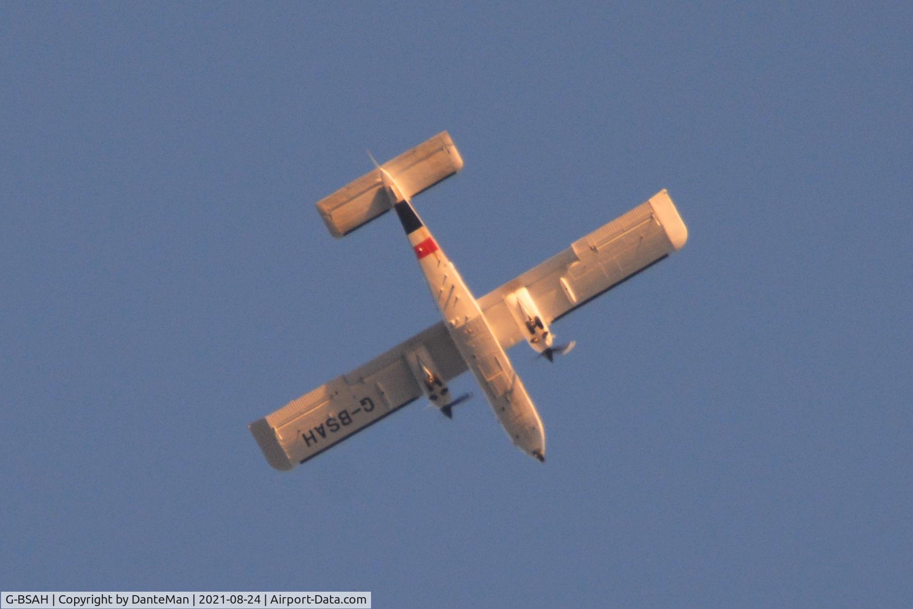 G-BSAH, 1990 Pilatus Britten-Norman BN-2T Islander CC2 C/N 2235, G-BSAH above the UK in the evening.