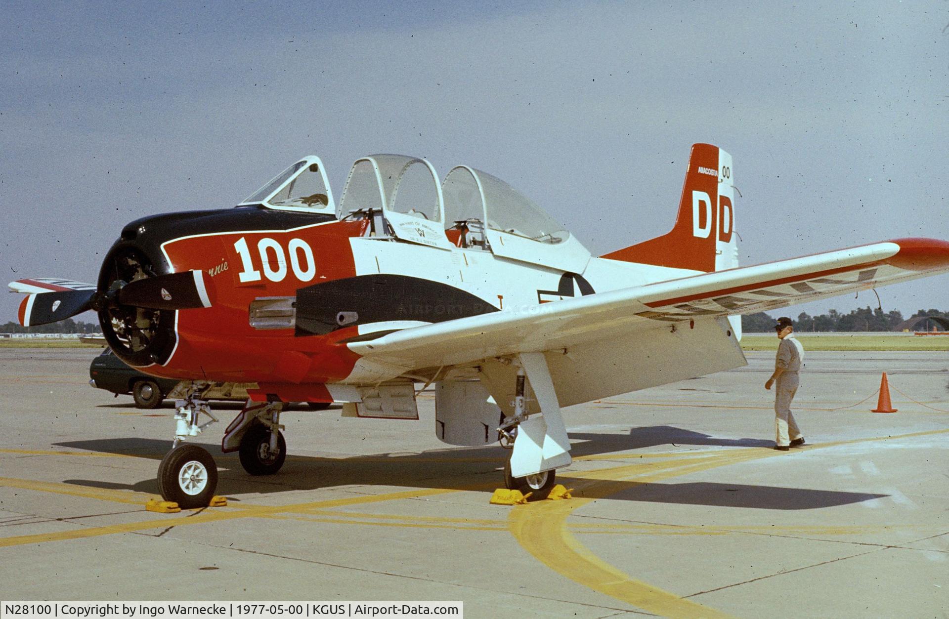 N28100, 1949 North American T-28A Trojan C/N 159-215, North American T-28A Trojan at the 1977 airshow at Grissom AFB, Peru IN