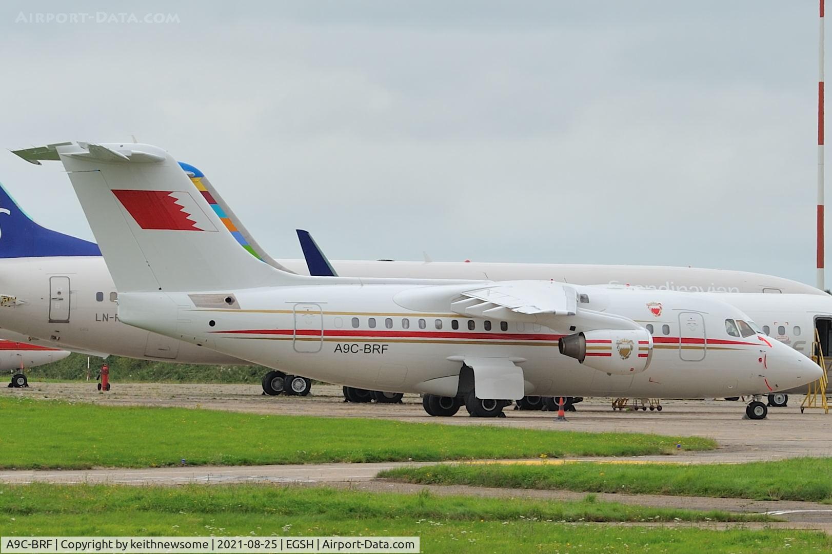 A9C-BRF, 1995 British Aerospace Avro 146-RJ70 C/N E1267, Removed from spray shop.