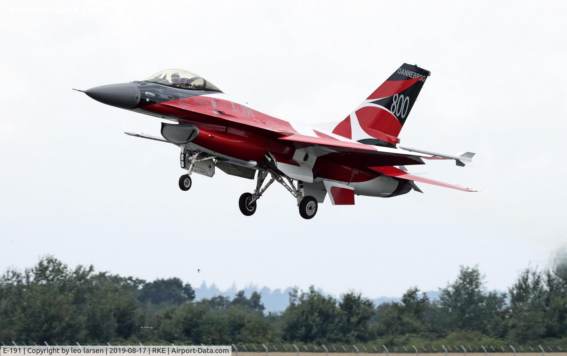 E-191, 1978 SABCA F-16AM Fighting Falcon C/N 6F-18, Roskilde Air Show 17.8.2019