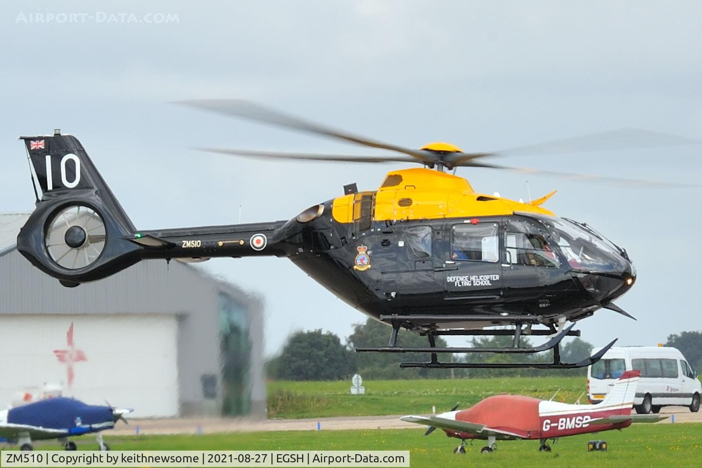 ZM510, 2017 Airbus Helicopters Juno HT.1 (EC-135T-3H) C/N 2009, Leaving Norwich.