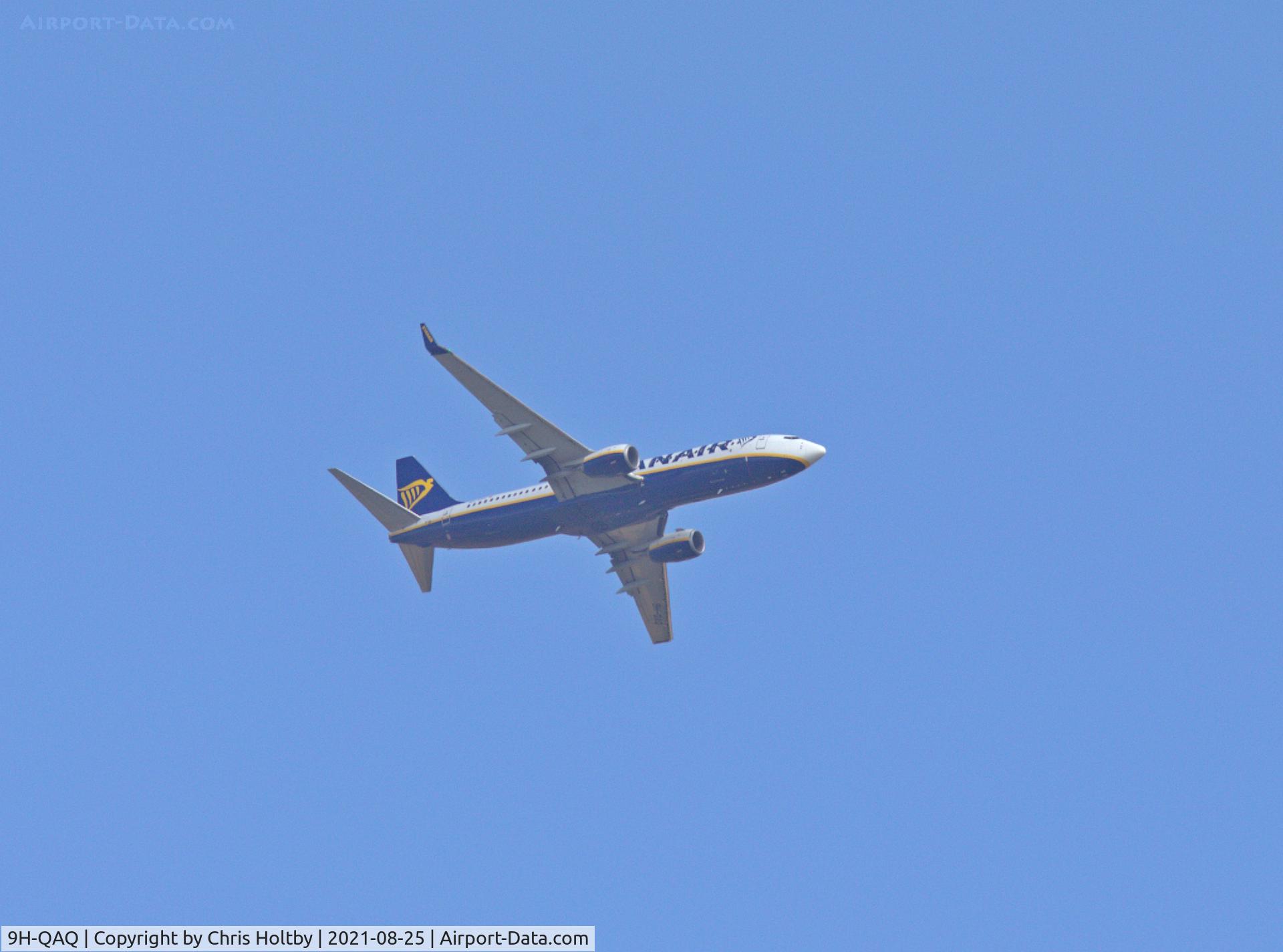 9H-QAQ, 2018 Boeing 737-800 C/N 44822, De-registered now from EI-GJB on final approach to Stansted Airport. Not re-liveried as Air Malta yet.