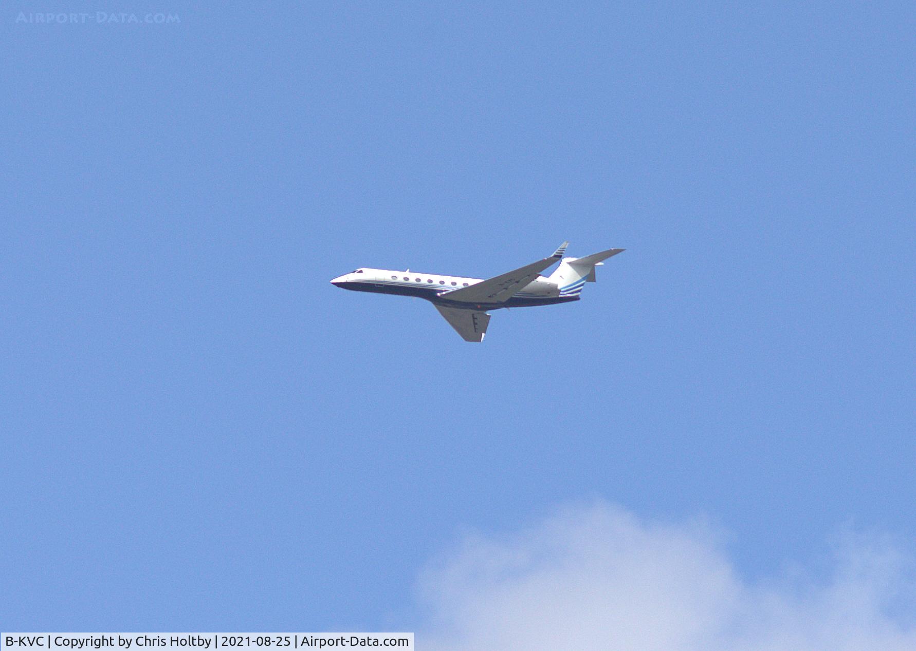 B-KVC, 2008 Gulfstream Aerospace GV-SP (G550) C/N 5219, On approach to Stansted Essex and over Ware in Herts.