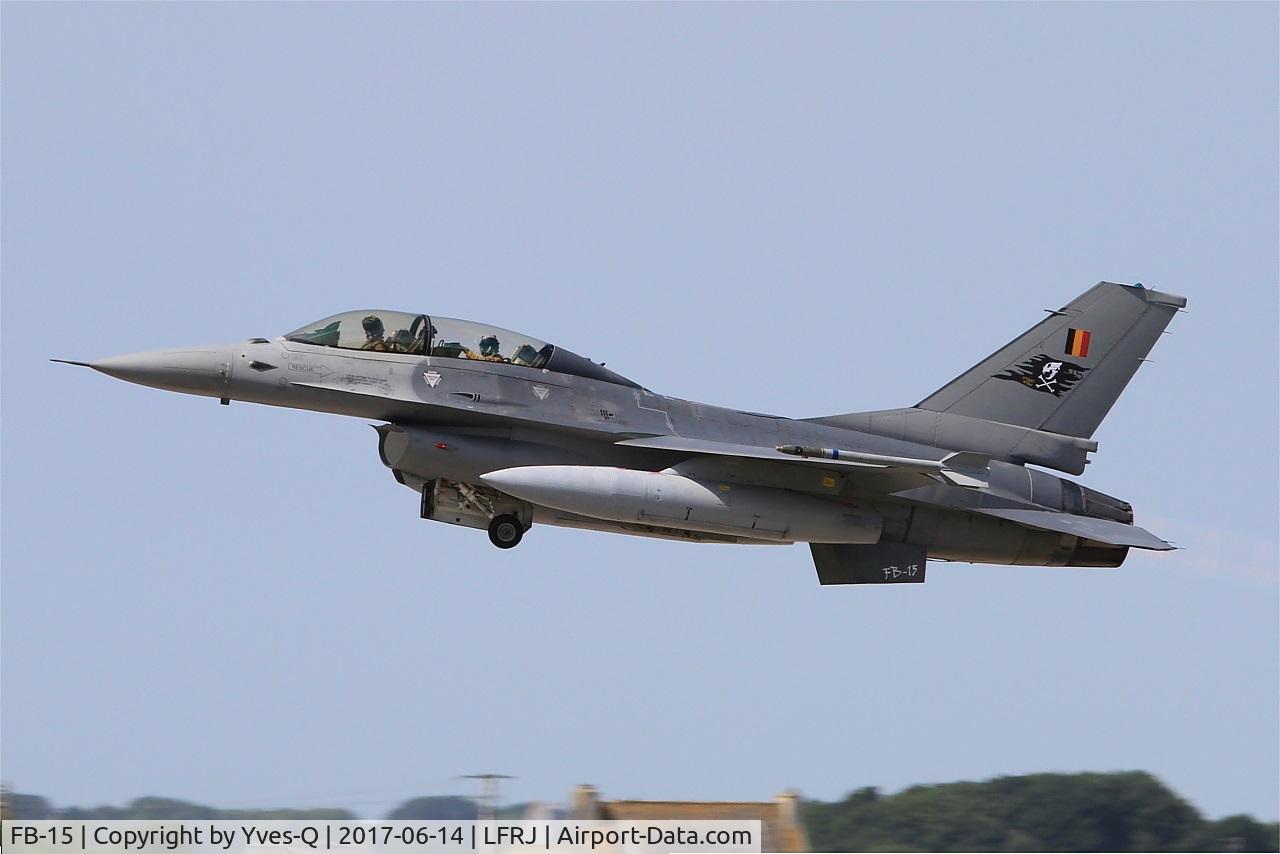 FB-15, General Dynamics F-16BM Fighting Falcon C/N 6J-15, General Dynamics F-16BM Fighting Falcon, Take off rwy 26, Landivisiau Naval Air Base (LFRJ) Tiger Meet 2017