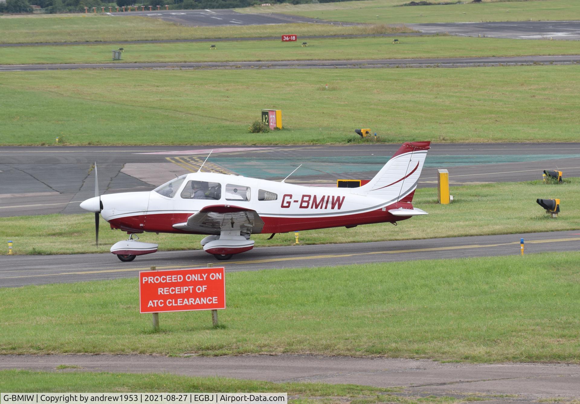 G-BMIW, 1981 Piper PA-28-181 Cherokee Archer II C/N 28-8190093, G-BMIW at Gloucestershire Airport.