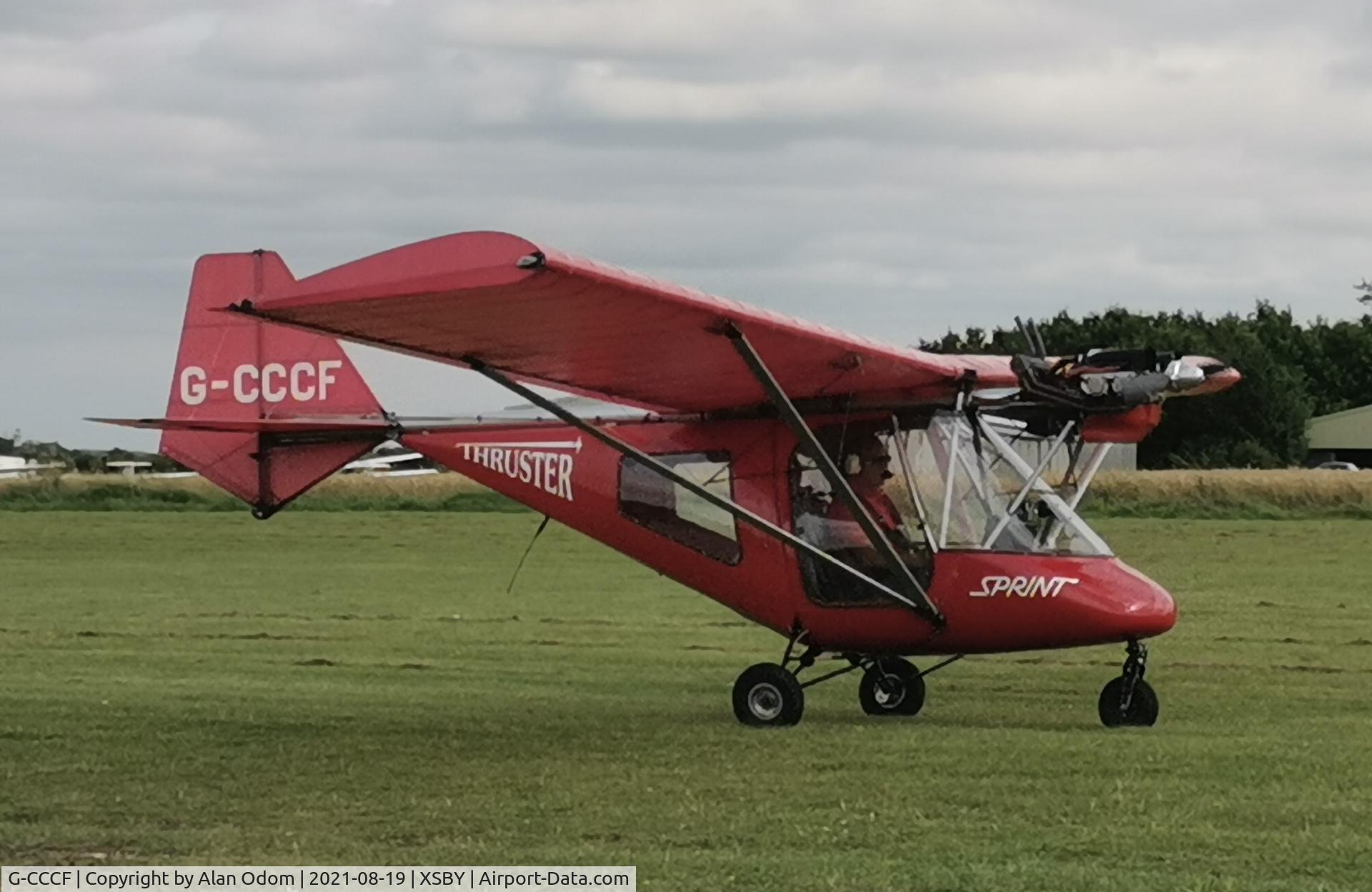 G-CCCF, 2003 Thruster T600N 450 C/N 0033-T600N-081, Departing on new owner's second solo flight.