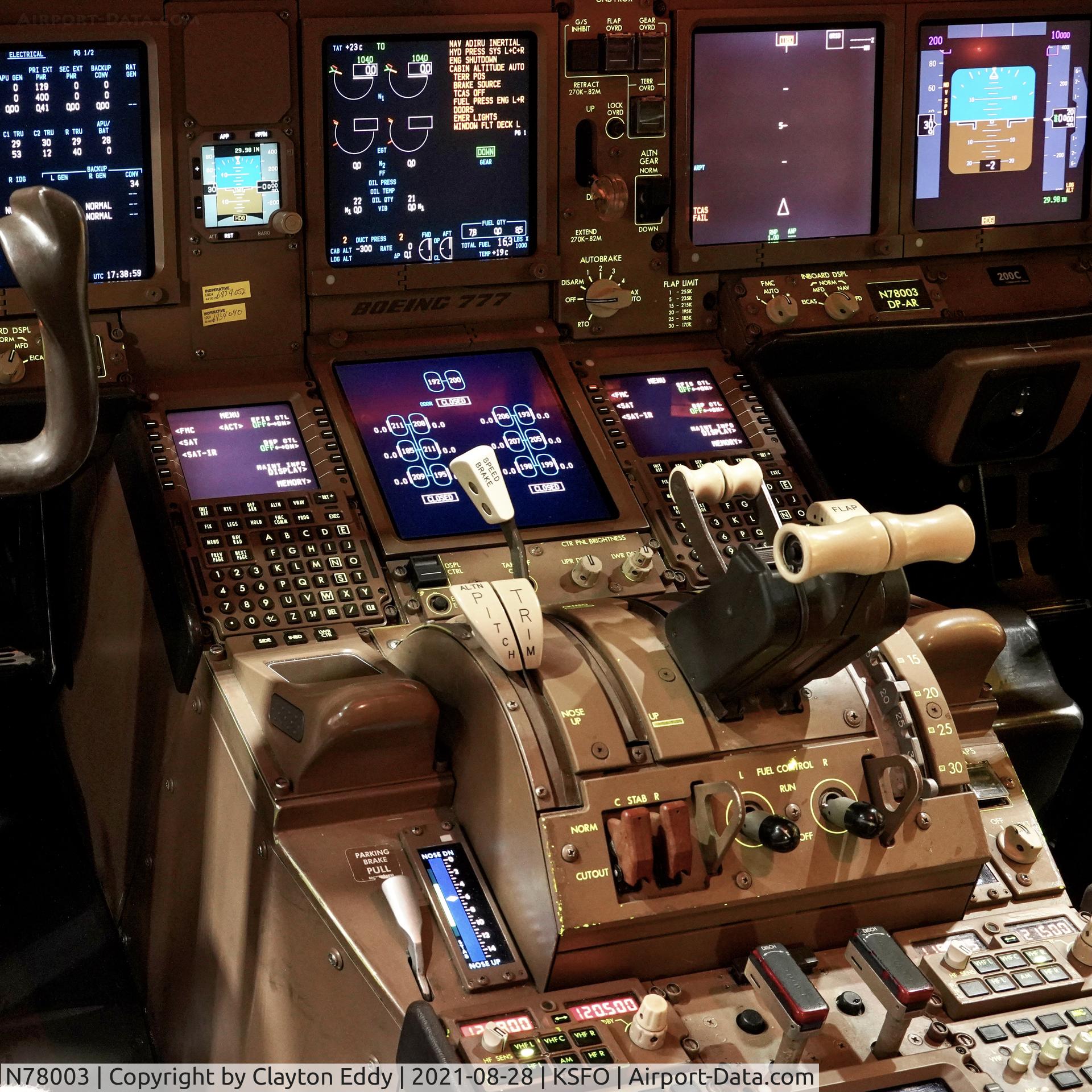 N78003, 1998 Boeing 777-224 C/N 27579, SFO 2021.