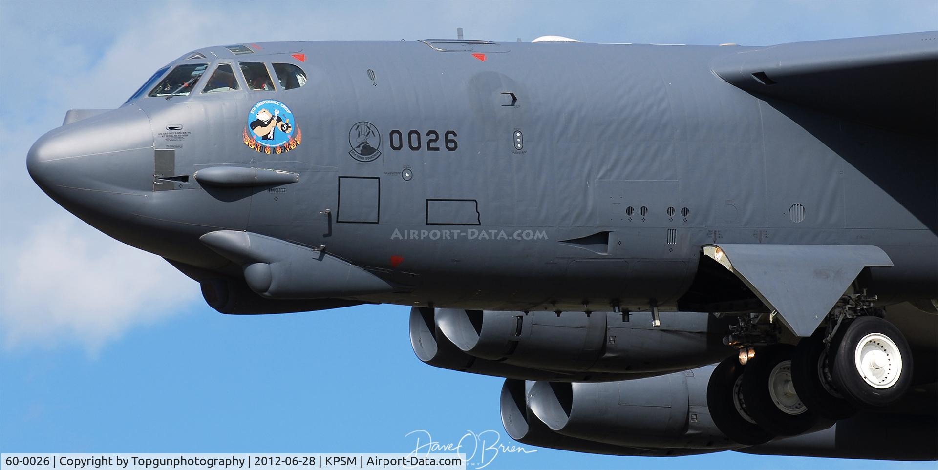 60-0026, 1960 Boeing B-52H Stratofortress C/N 464391, B-52 coming back to a former SAC base
