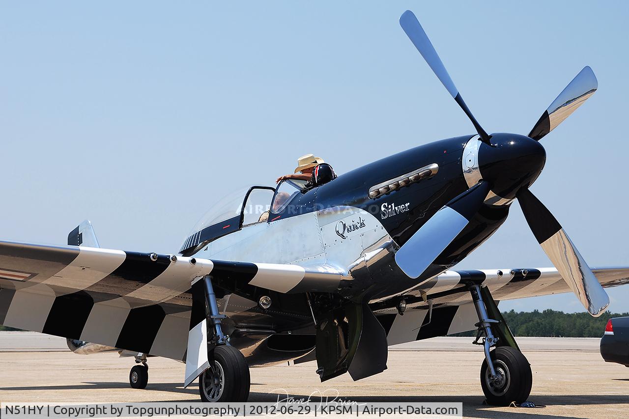 N51HY, 1944 North American P-51D Mustang C/N 124-48192, Quick Silver getting ready to start up.