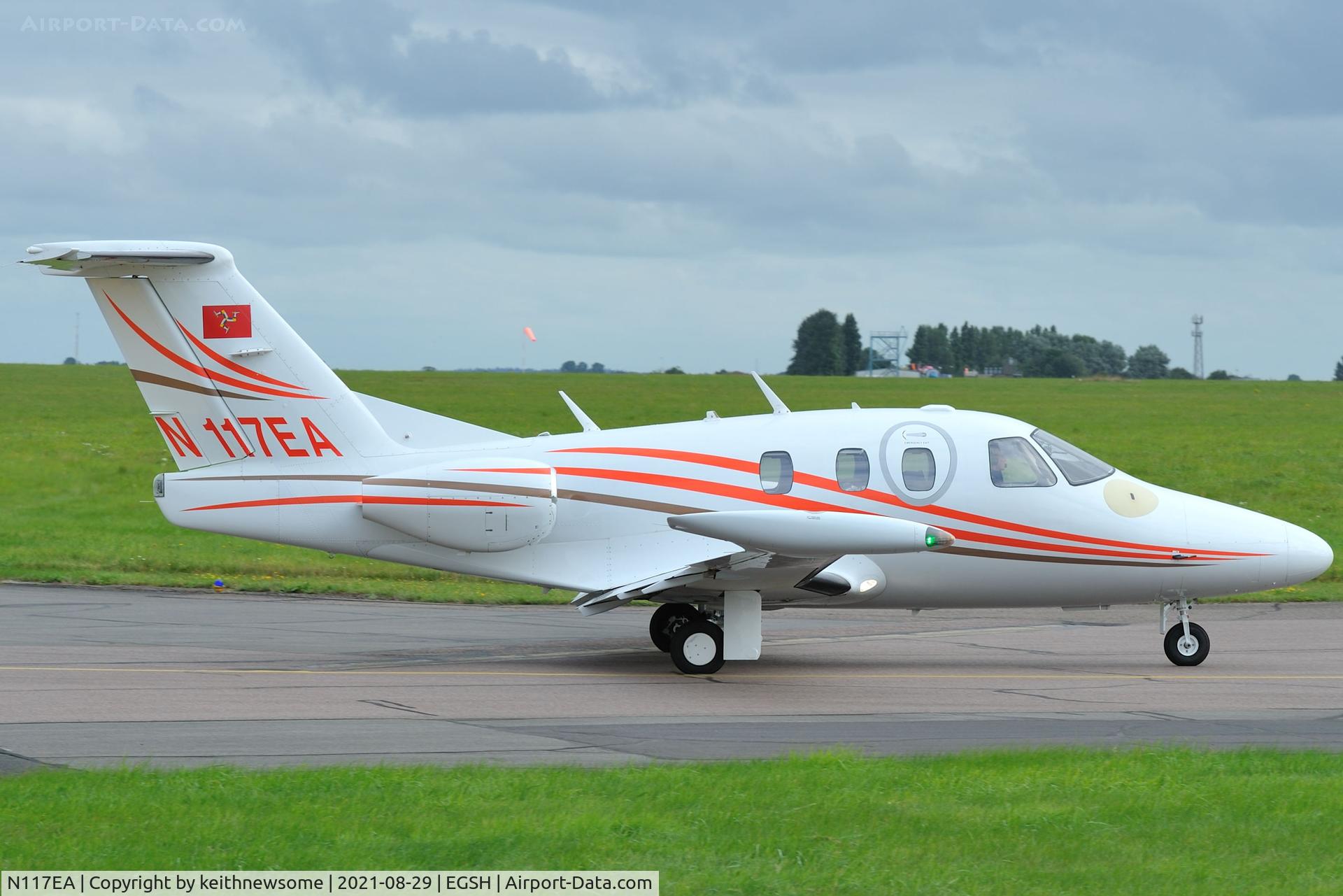 N117EA, 2007 Eclipse Aviation Corp EA500 C/N 000104, Leaving Norwich following fuel stop.