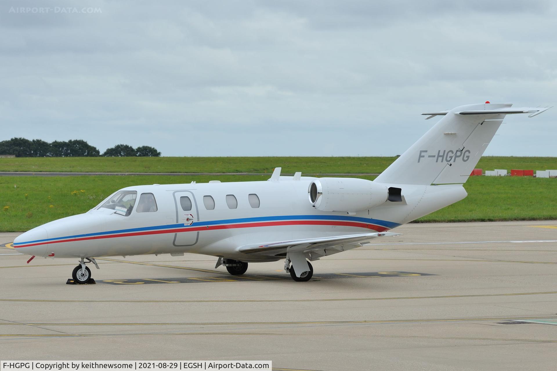 F-HGPG, Cessna 525 CitationJet C/N 525-0102, Parked at Norwich.