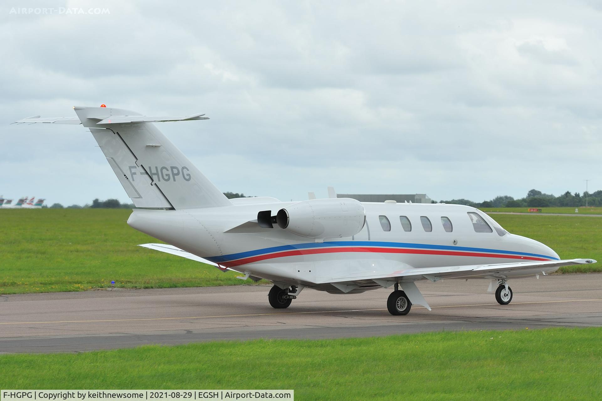 F-HGPG, Cessna 525 CitationJet C/N 525-0102, Leaving Norwich for Munich.