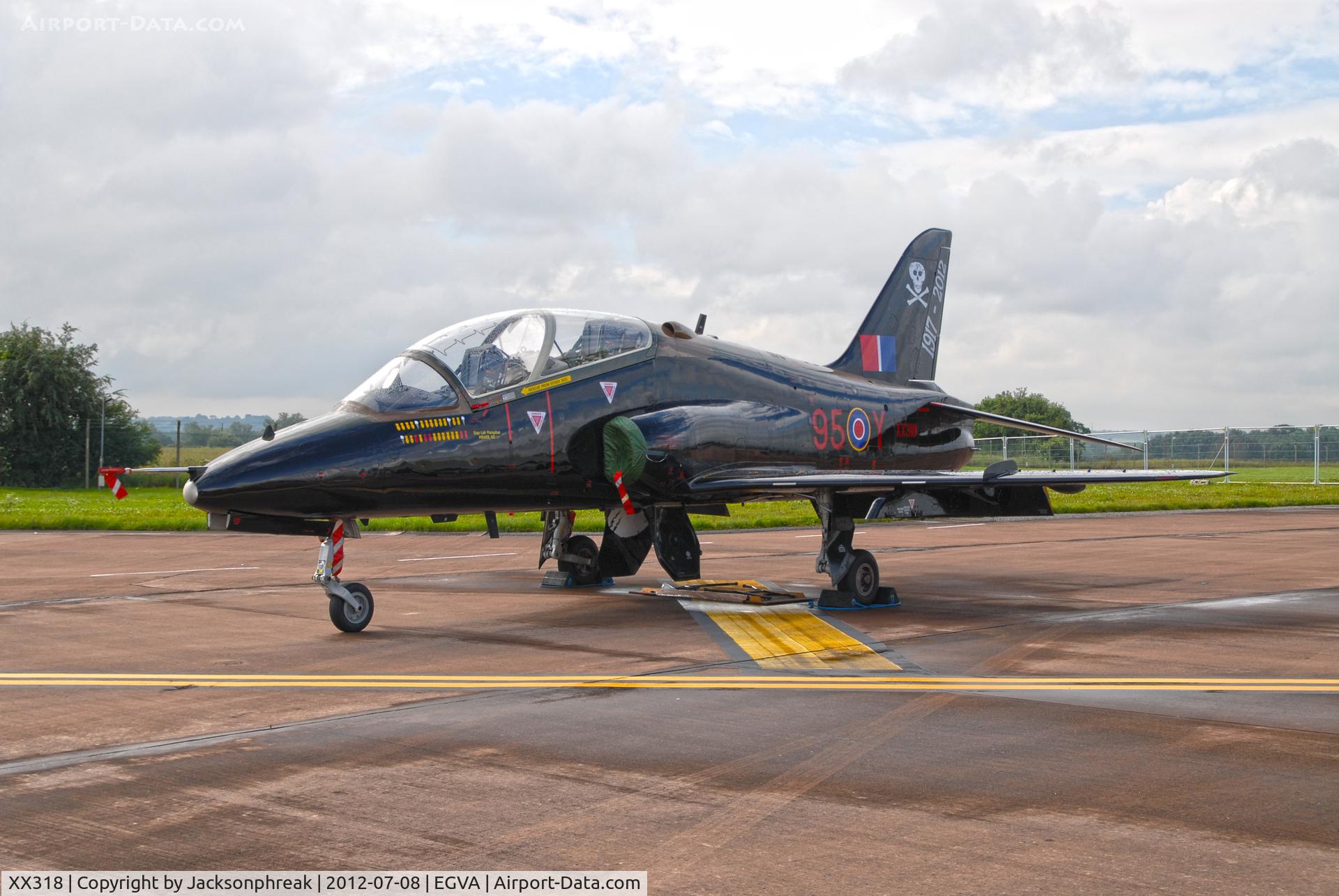XX318, 1980 Hawker Siddeley Hawk T.1A C/N 160/312143, Royal International Air Tattoo 2012 RAF Fairford UK