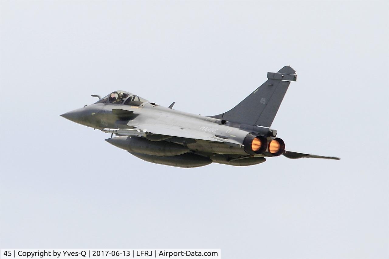 45, 2015 Dassault Rafale M C/N 45, Dassault Rafale M, Climbing from rwy 26, Landivisiau naval air base (LFRJ) Tiger Meet 2017