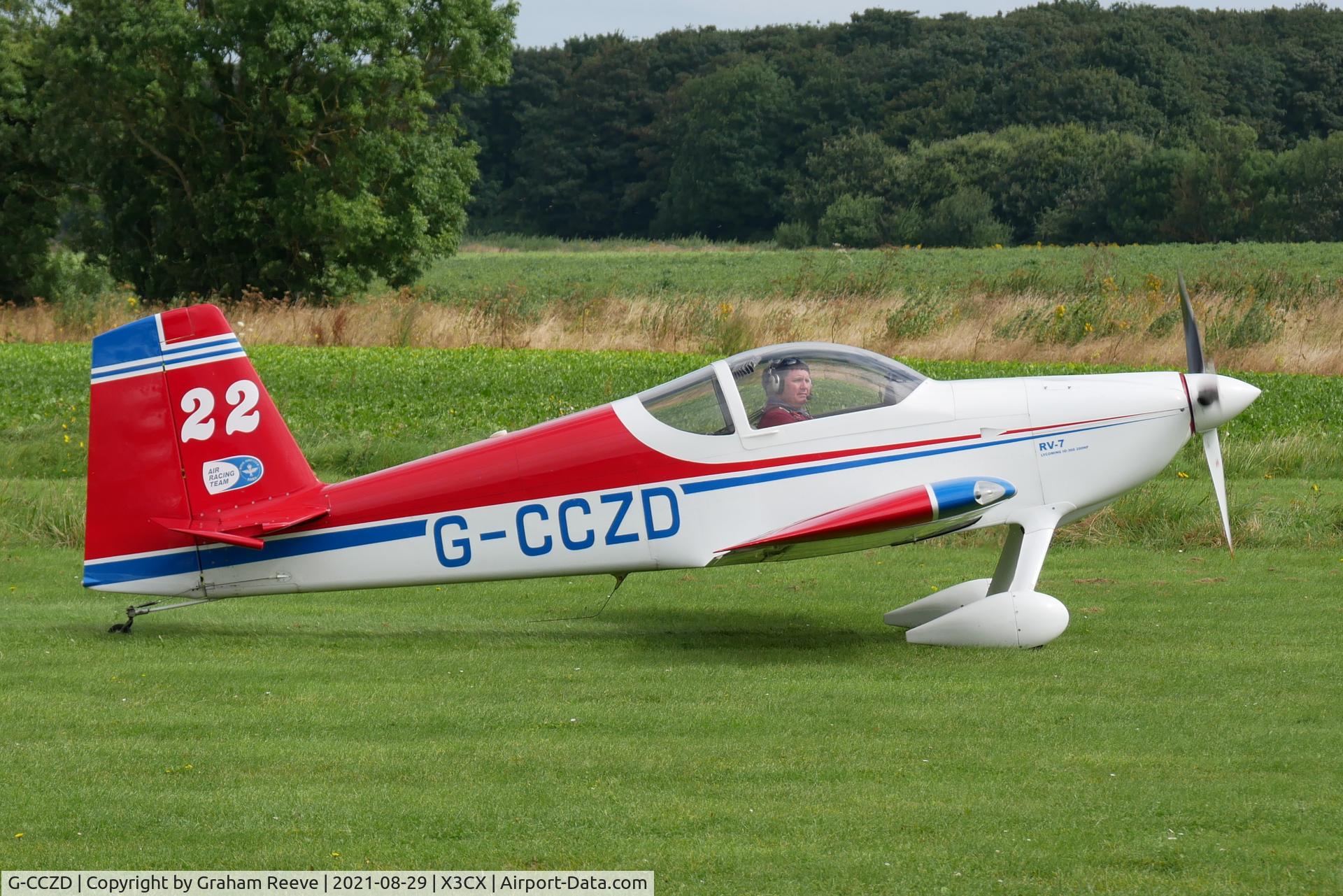 G-CCZD, 2004 Vans RV-7 C/N PFA 323-14087, Just landed at Northrepps.