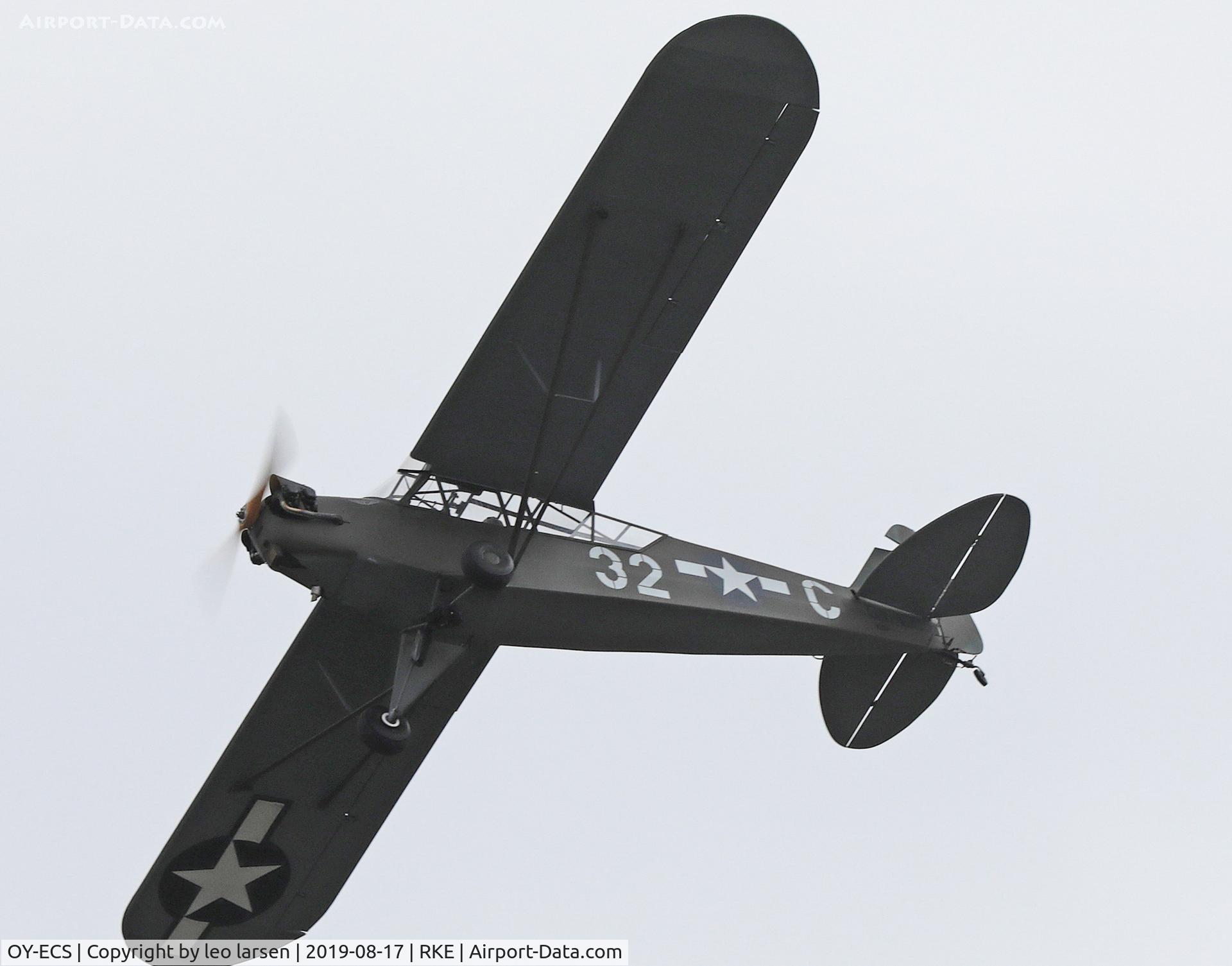 OY-ECS, 1945 Piper J3C-65 Cub C/N 4627, Roskilde Air Show 17.8.2019