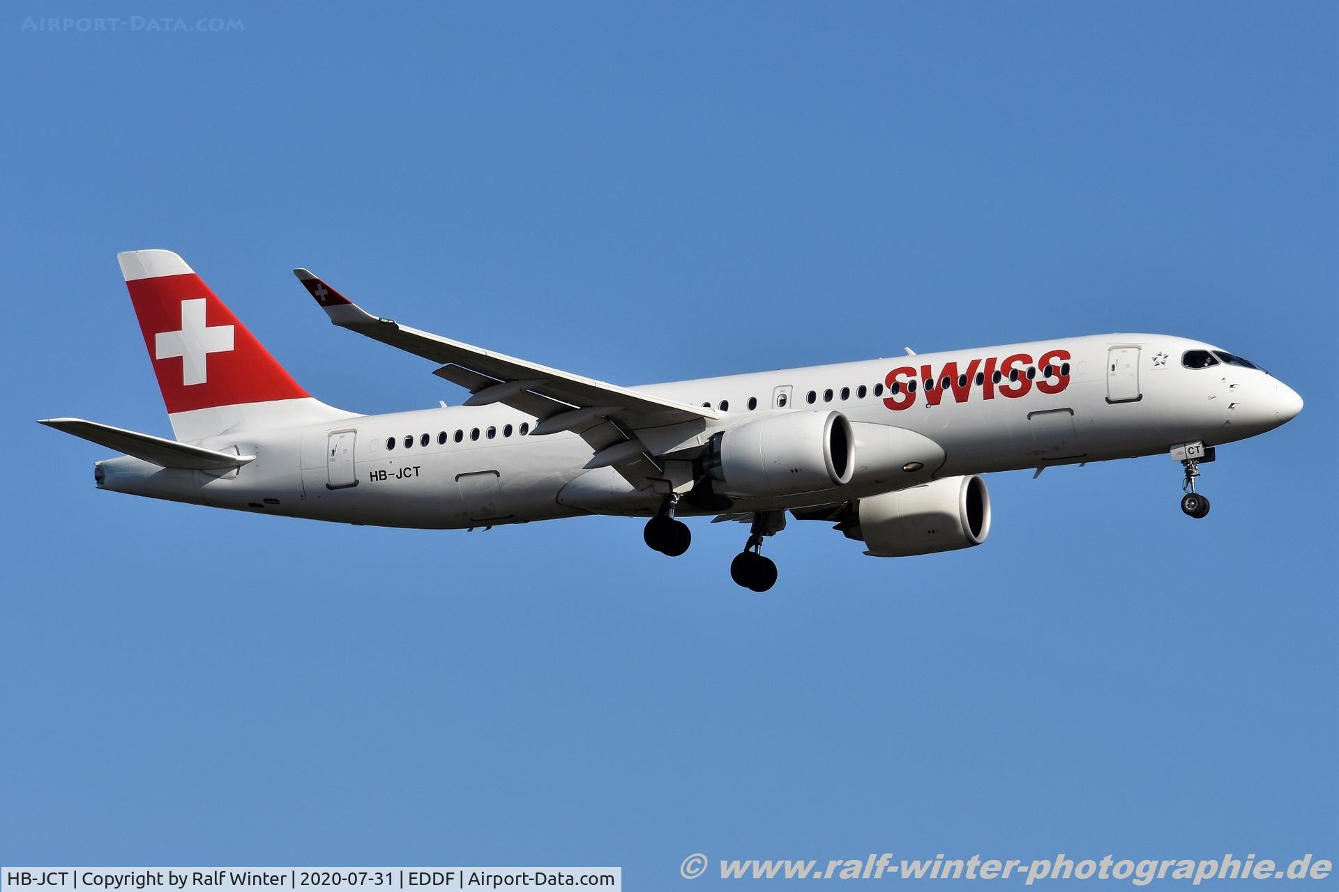 HB-JCT, 2018 Airbus A220-300 C/N 55046, Airbus A220-300 - LX SWR Swiss - 55046 - HB-JCT - 31.07.2020 - FRA