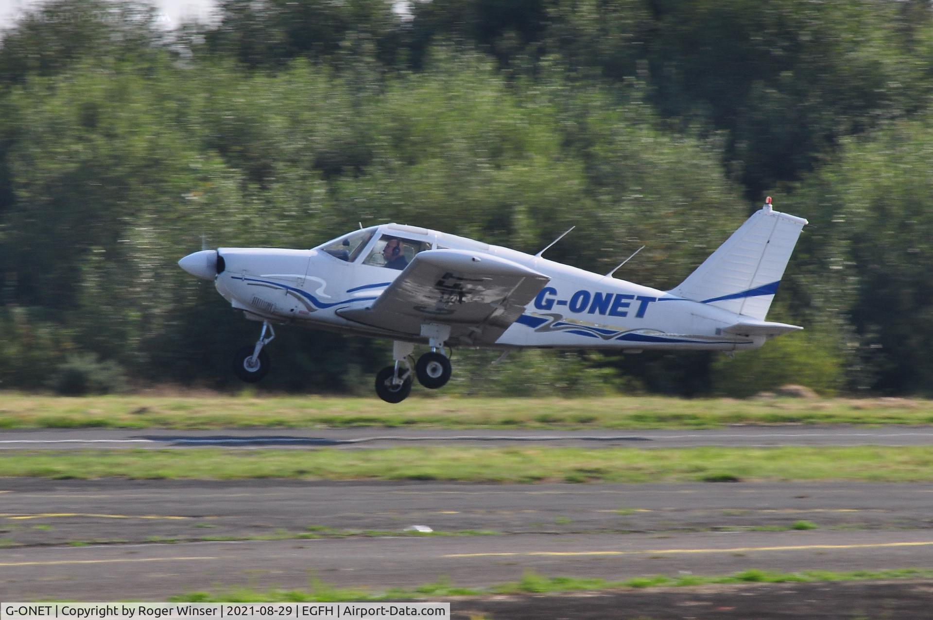 G-ONET, 1970 Piper PA-28-180 Cherokee C/N 28-5802, Visiting Cherokee departing Runway 10.