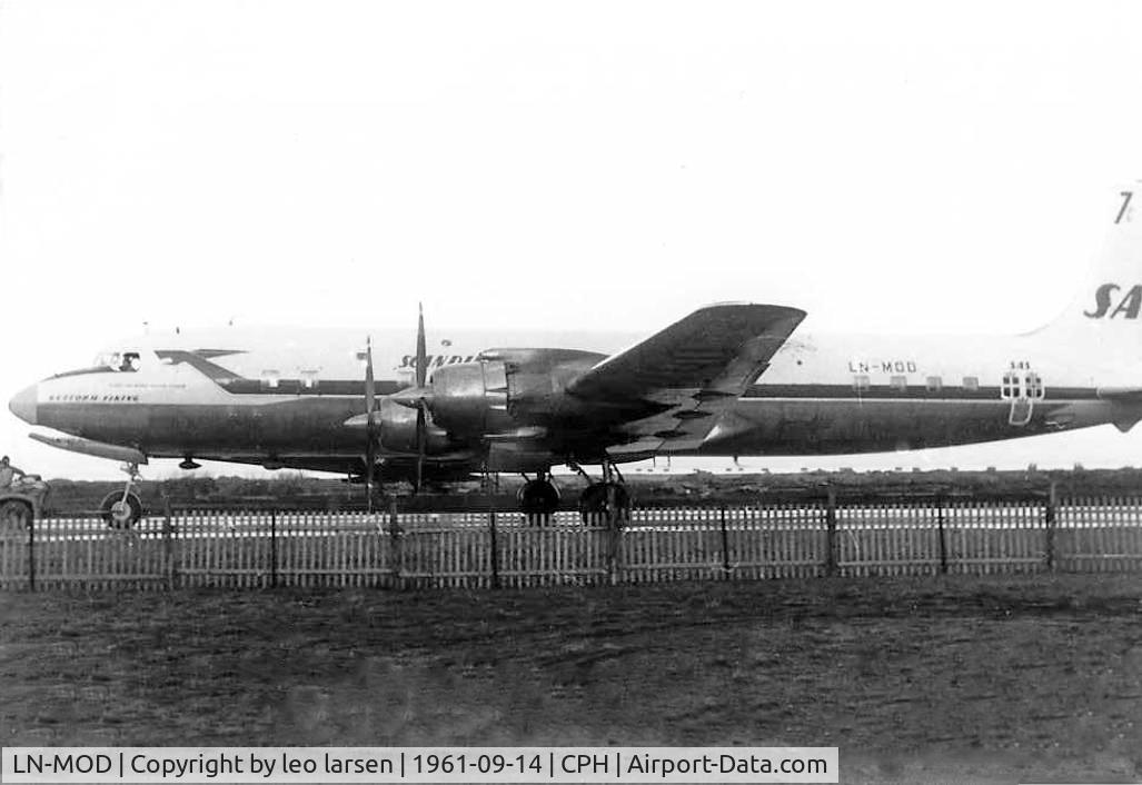 LN-MOD, 1956 Douglas DC-7C Seven Seas Seven Seas C/N 44930, Copenhagen 14.9.1961