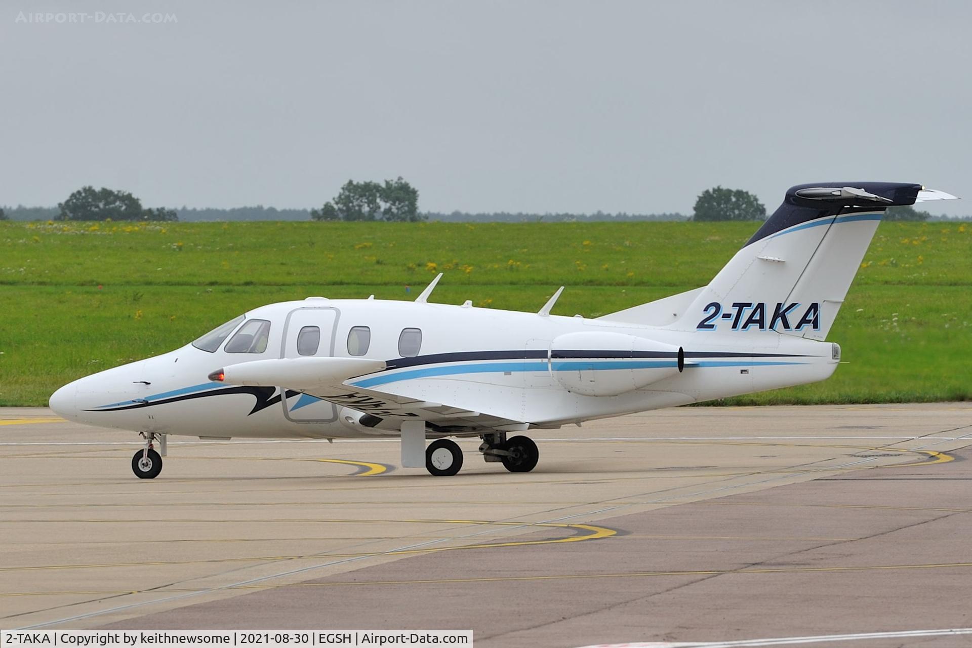 2-TAKA, 2008 Eclipse Aviation Corp EA500 C/N 000182, Arriving at Norwich from Dusseldorf.