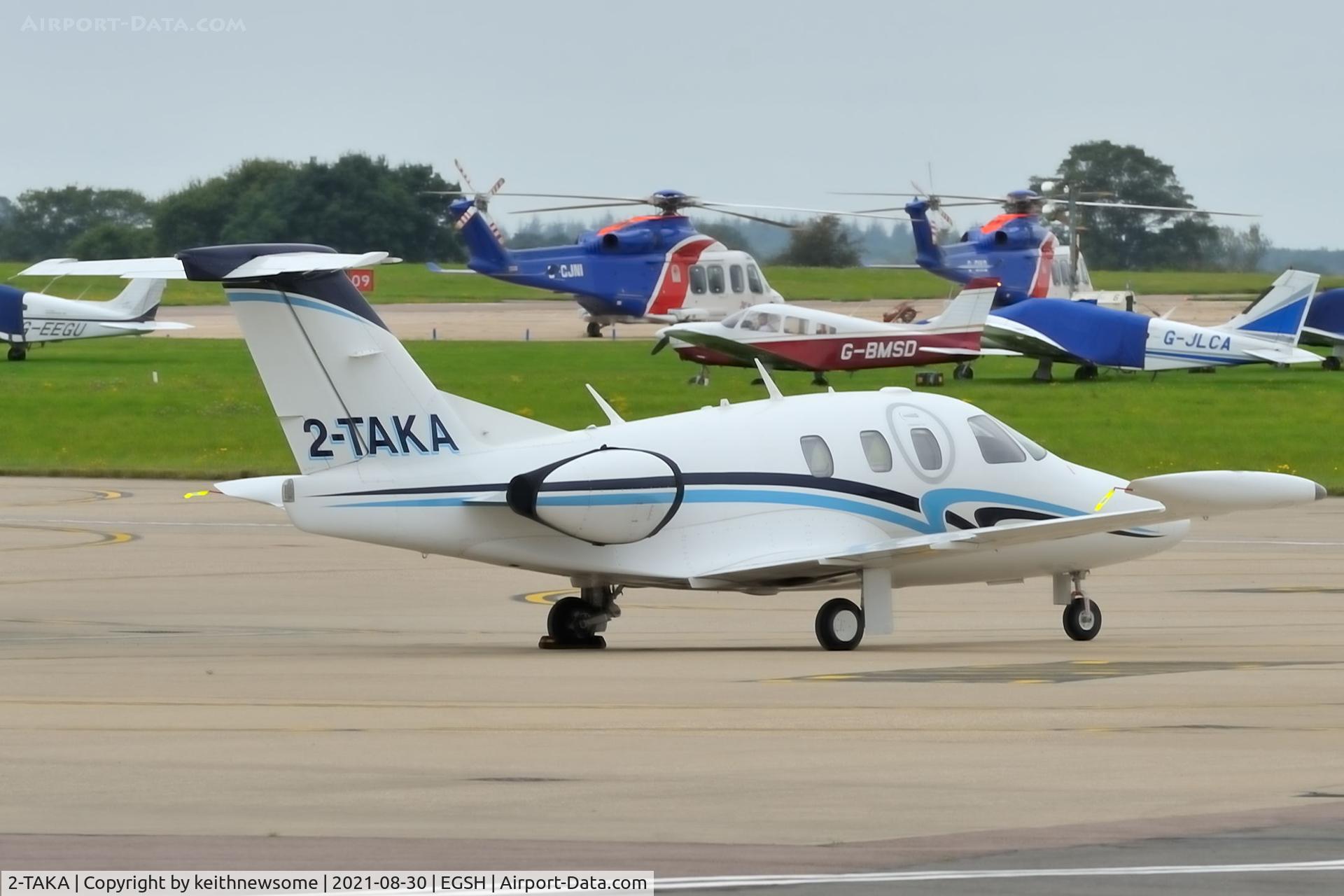 2-TAKA, 2008 Eclipse Aviation Corp EA500 C/N 000182, Parked at Norwich.