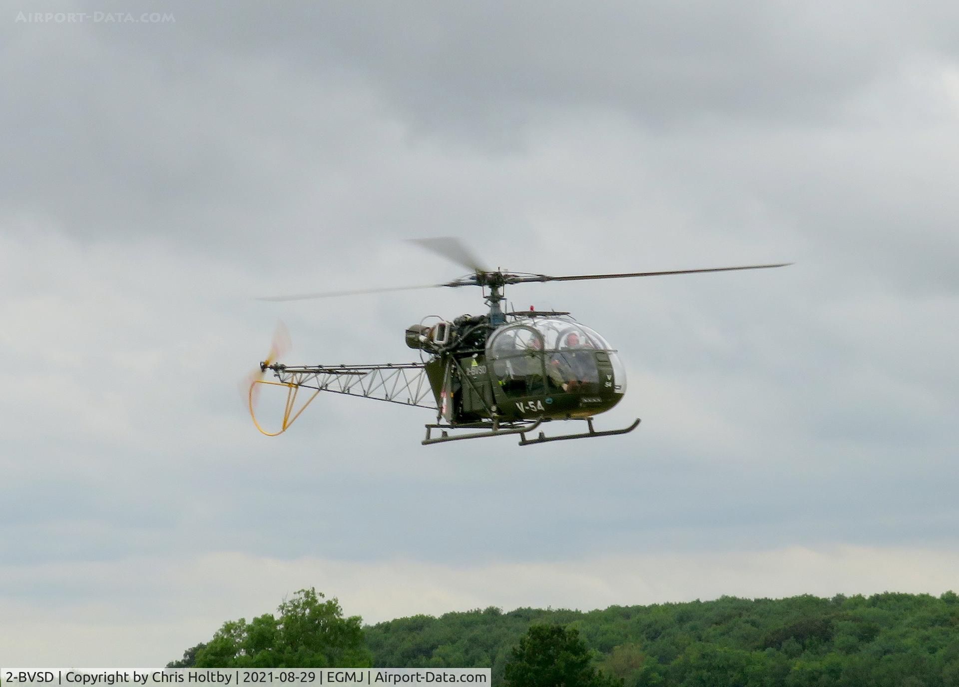 2-BVSD, 1964 Sud SE-3130 Alouette II C/N 1897, Arriving at Little Gransden Airshow 2021