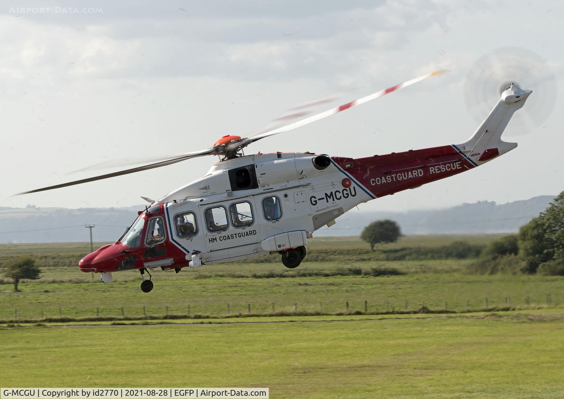 G-MCGU, 2014 Leonardo AW-189 C/N 92007, Departing Pembrey Airport