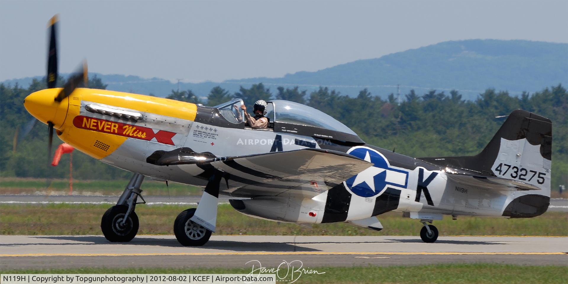 N119H, 1944 North American F-51D Mustang C/N 44-73275, NEVERMISS taxing back to the WWII Ramp