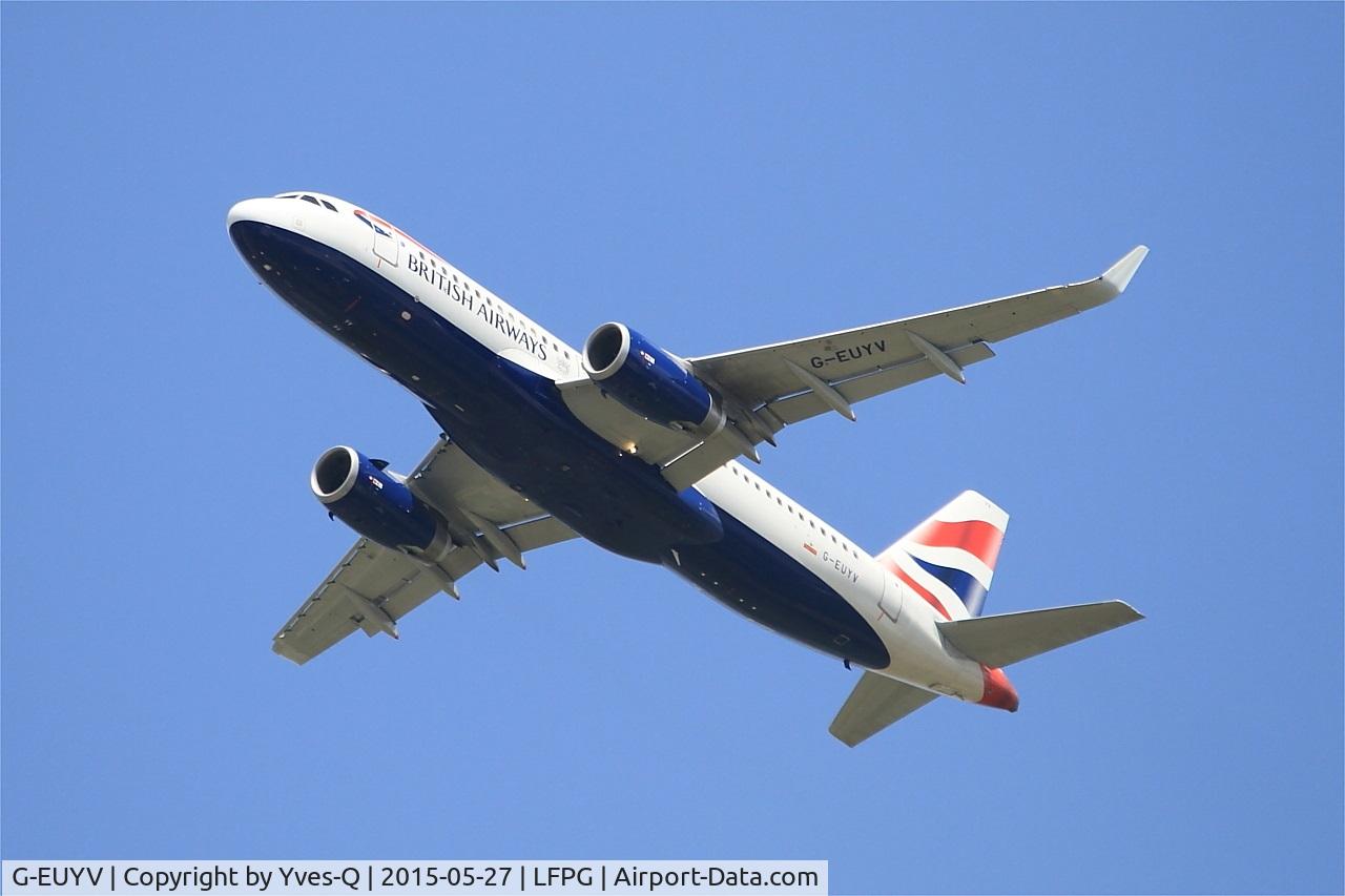 G-EUYV, 2014 Airbus A320-232 C/N 6091, Airbus A320-232, Take off rwy 27L, Roissy Charles De Gaulle airport (LFPG-CDG)