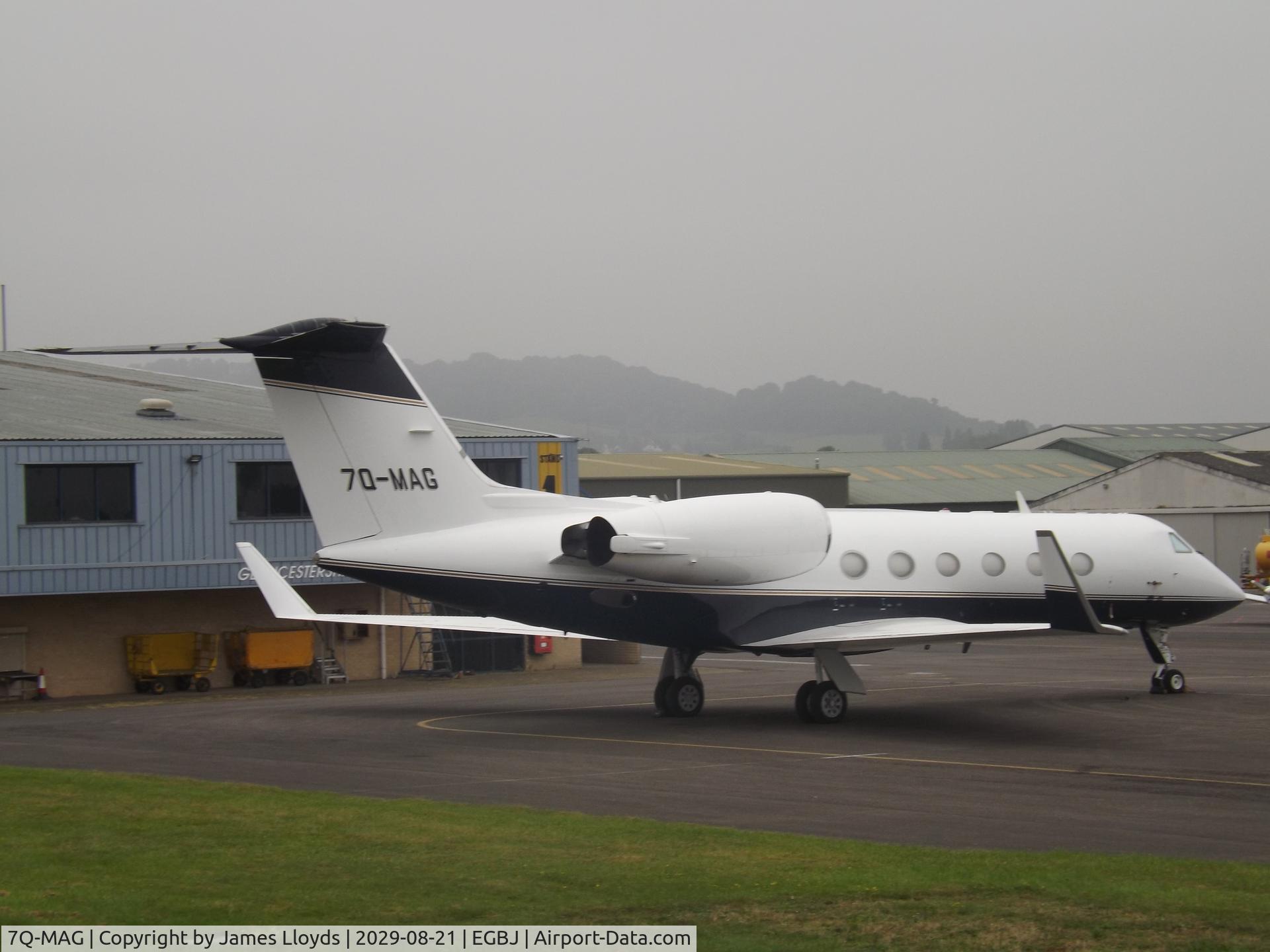 7Q-MAG, 1996 Gulfstream Aerospace G-IV C/N 1304, Parked upon stand 1 at Gloucestershire Airport.