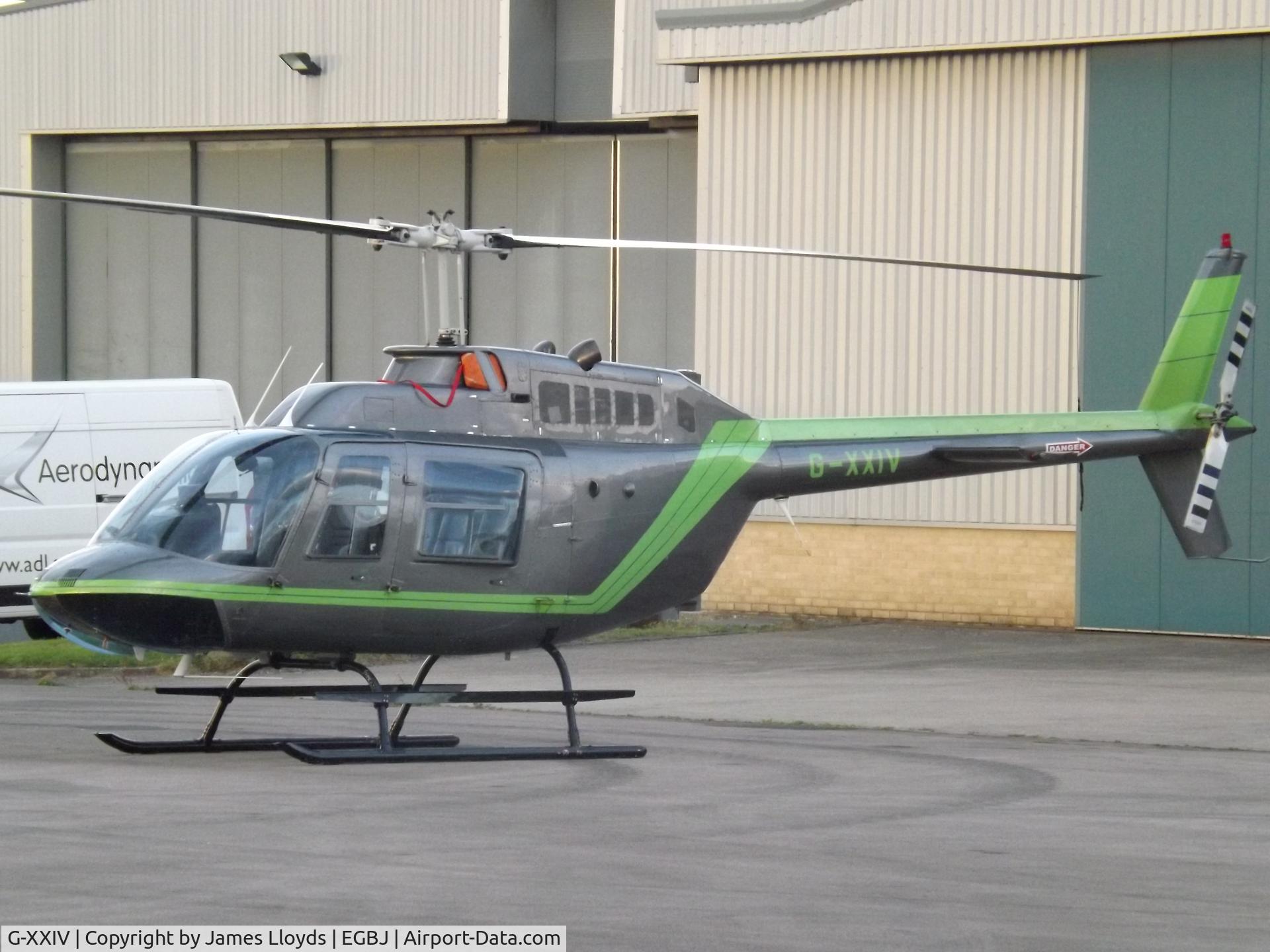 G-XXIV, 1989 Agusta AB-206B JetRanger II C/N 8717, Parked up at Gloucestershire Airport.
