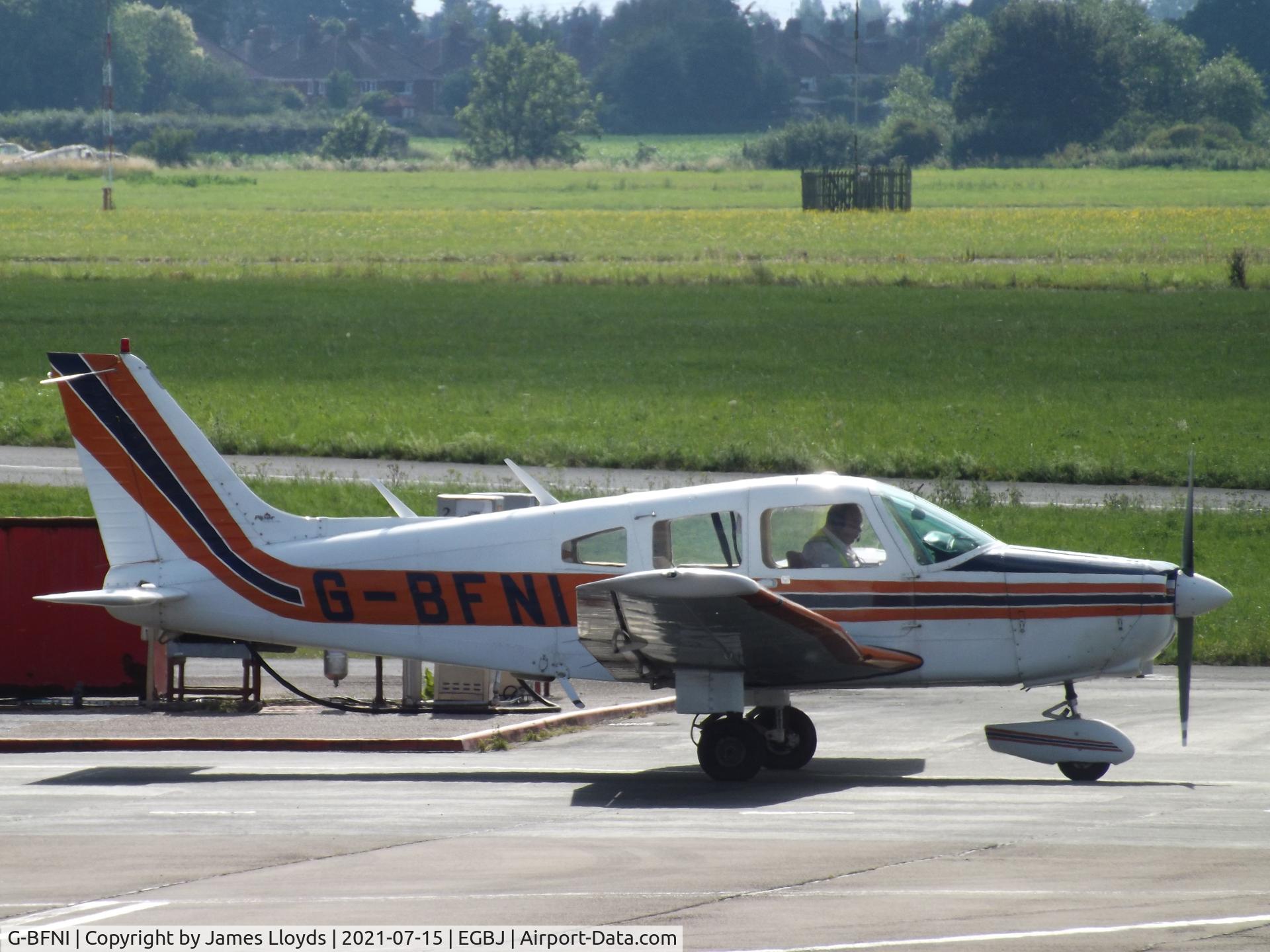G-BFNI, 1977 Piper PA-28-161 Cherokee Warrior II C/N 28-7816215, At Gloucestershire Airport.