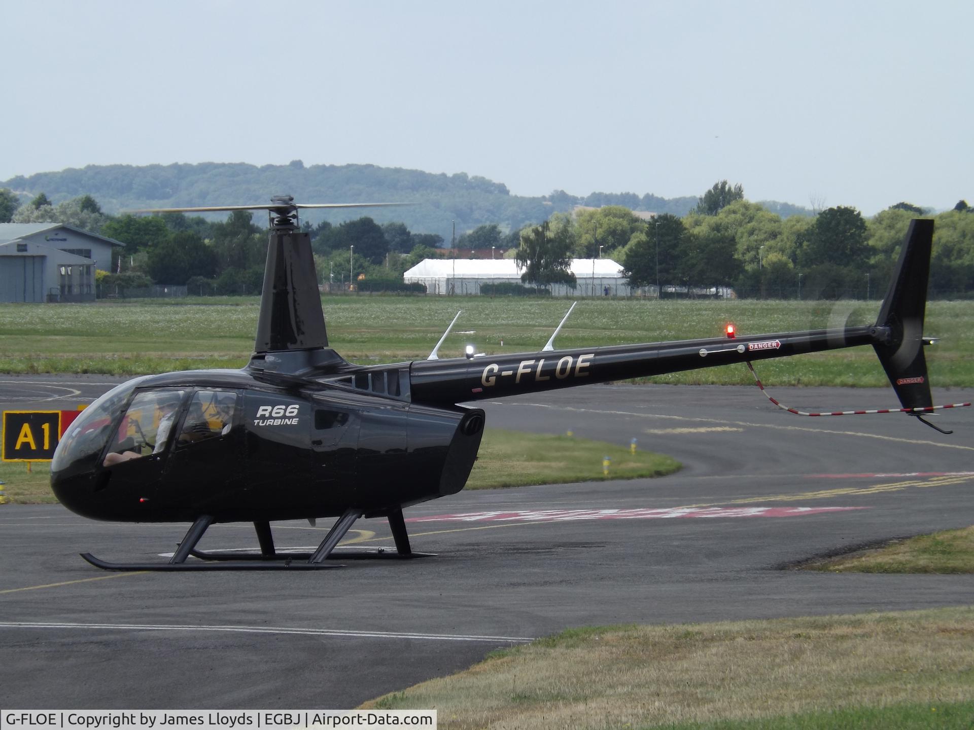 G-FLOE, 2015 Robinson R66 Turbine C/N 0631, At Gloucestershire Airport.