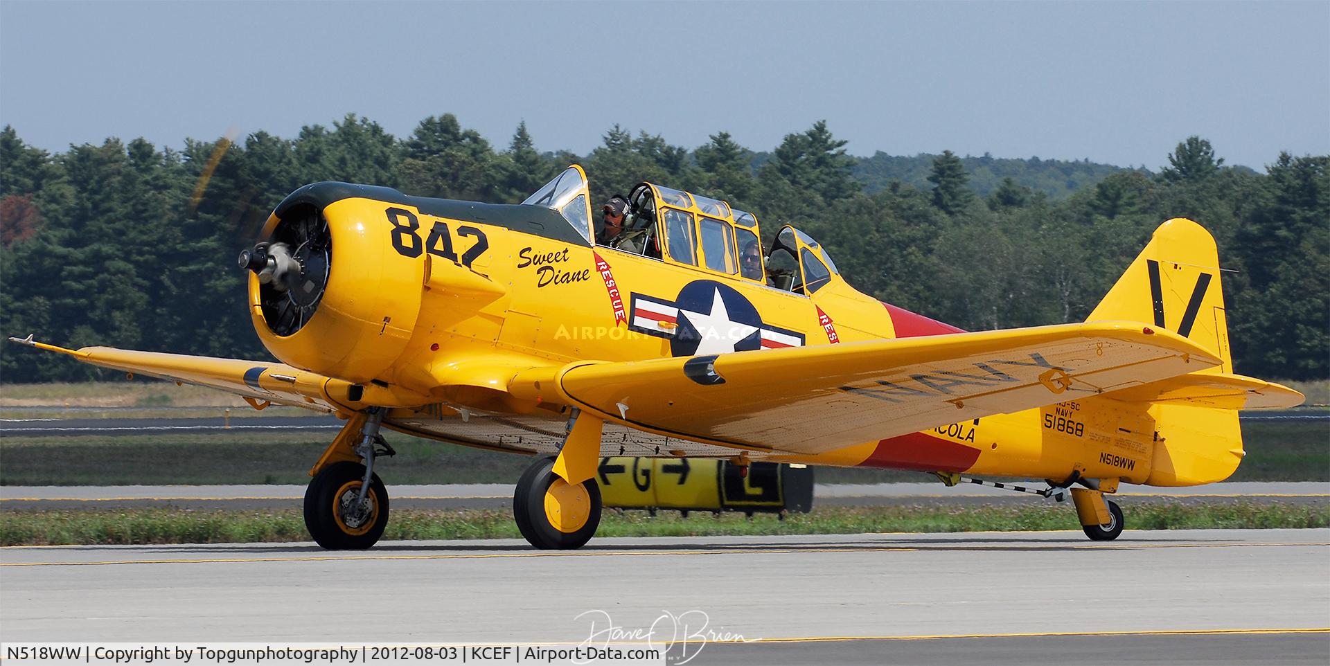 N518WW, North American SNJ-5C Texan Texan C/N 88-14866, taxing back to the WWII Ramp