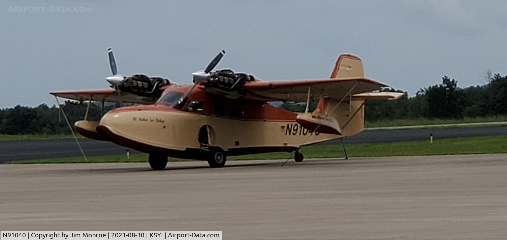 N91040, 1942 Grumman G-44 Widgeon C/N 1267, Fuel stop after a flight from KRBD headed on to KINT. Seems to be getting a little engine work done.