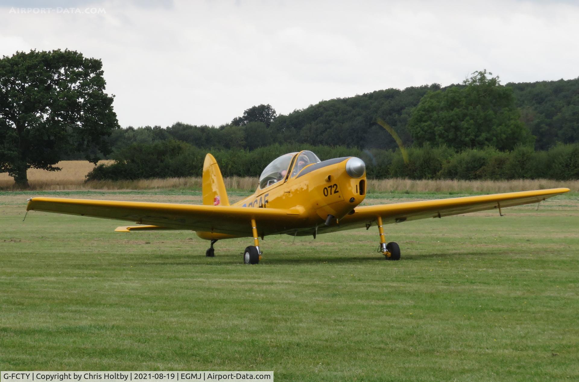 G-FCTY, 1956 De Havilland Canada DHC-1B-2-S5 Chipmunk Mk2 C/N 210-248, A second Red Sparrow Chipmunk arriving at the Little Gransden Airshow 2021