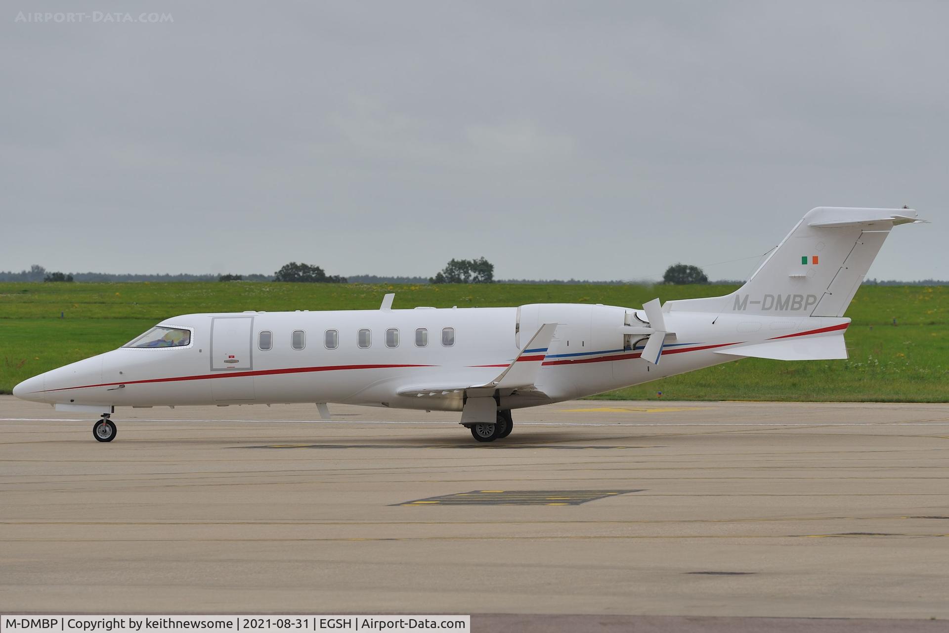 M-DMBP, 2012 Learjet 40 C/N 45-2133, Arriving at Norwich with later colour scheme.