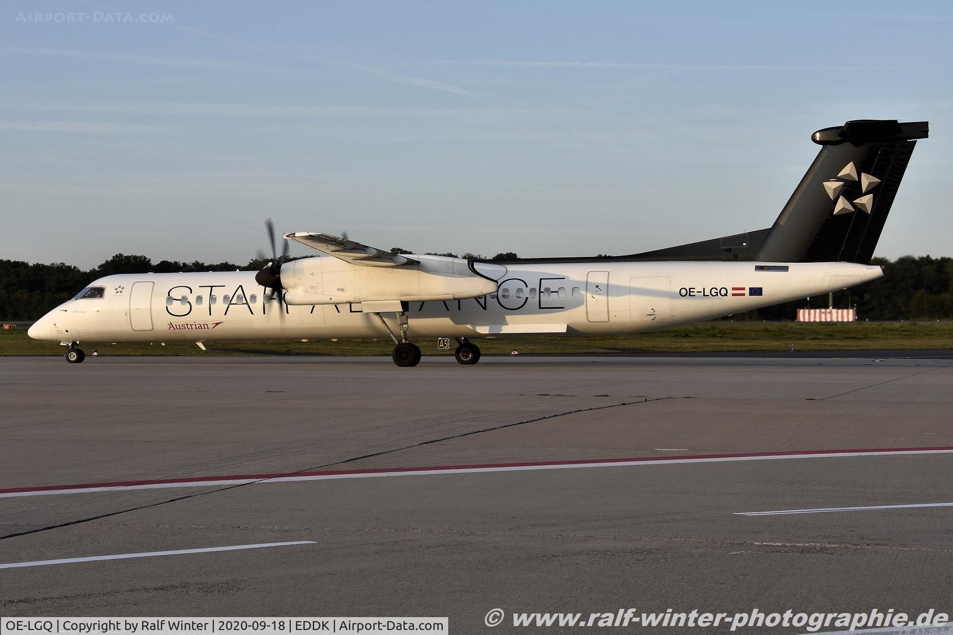 OE-LGQ, 1998 De Havilland Canada DHC-8-402 Dash 8 Dash 8 C/N 4003, Bombardier DHC-8-402Q Dash 8 - OS AUA Austrian Airlines 'Star Alliance' 'Wilder Kaisr' - 4003 - OE-LGQ - 18.09.2020 - CGN