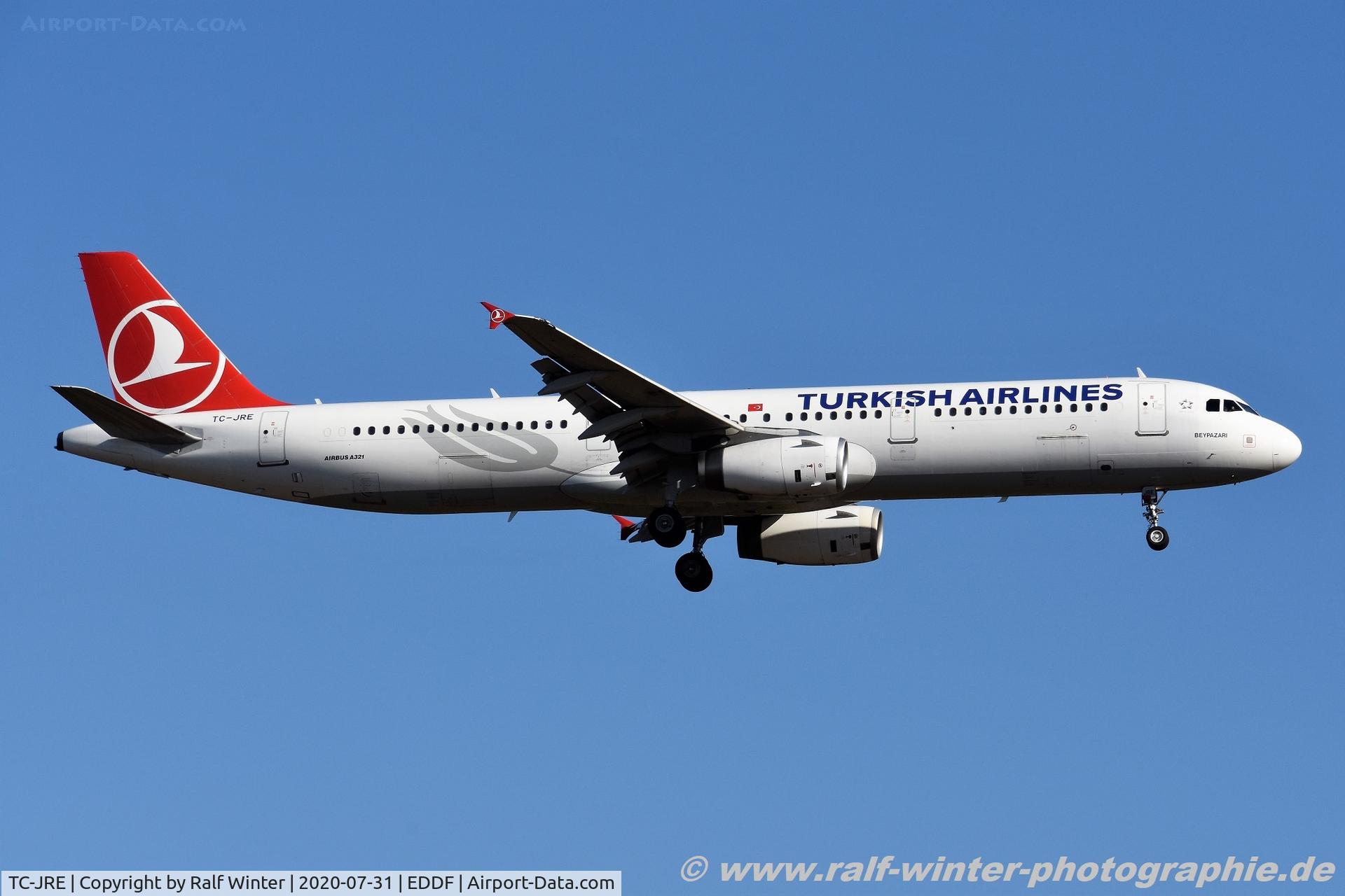 TC-JRE, 2007 Airbus A321-231 C/N 3126, Airbus A321-231 - TK THY Turkish Airlines 'Beypazari' - 3126 - TC-JRE - 31.07.2020 - FRA