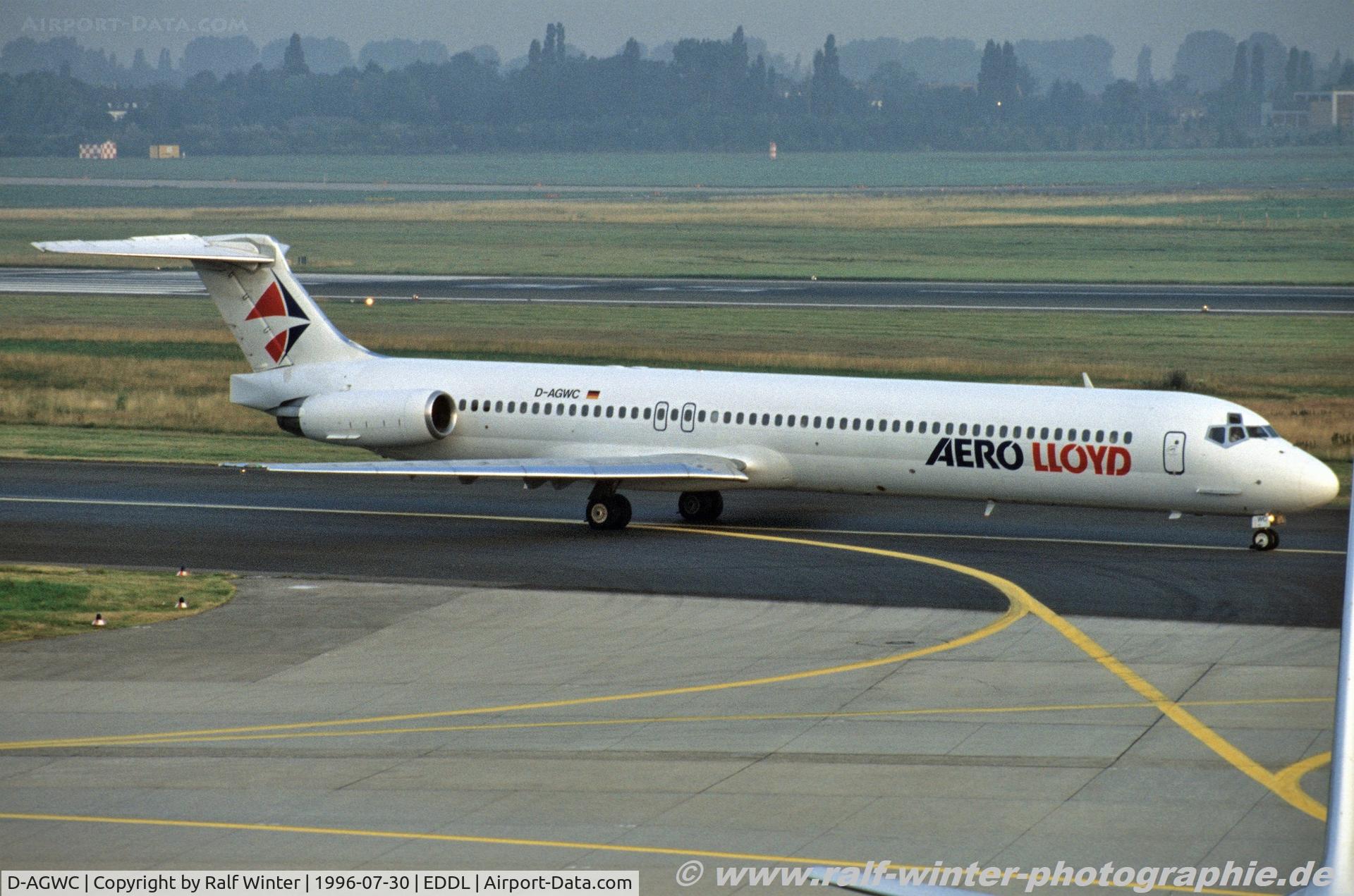 D-AGWC, 1989 McDonnell Douglas MD-83 C/N 49847, McDonnell Douglas MD-83 - YP AEF Aero Lloyd - 49847 - D-AGWC - 30.07.1996 - DUS