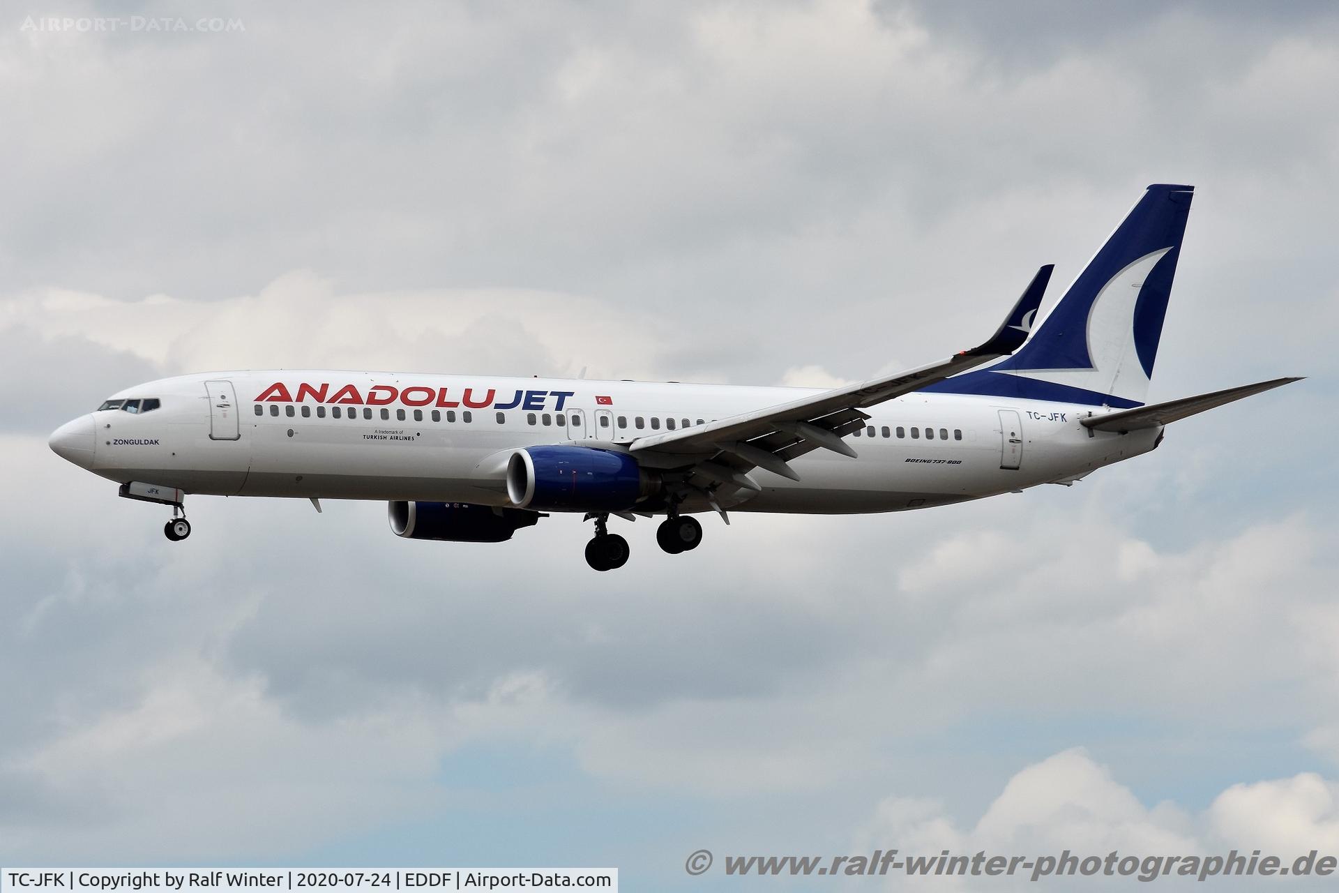TC-JFK, 1999 Boeing 737-8F2 C/N 29773, Boeing 737-8F2(W) - Anadolu Jet 'Zonguldak' - 29773 -TC-JFK  - 24.07.2020 - FRA