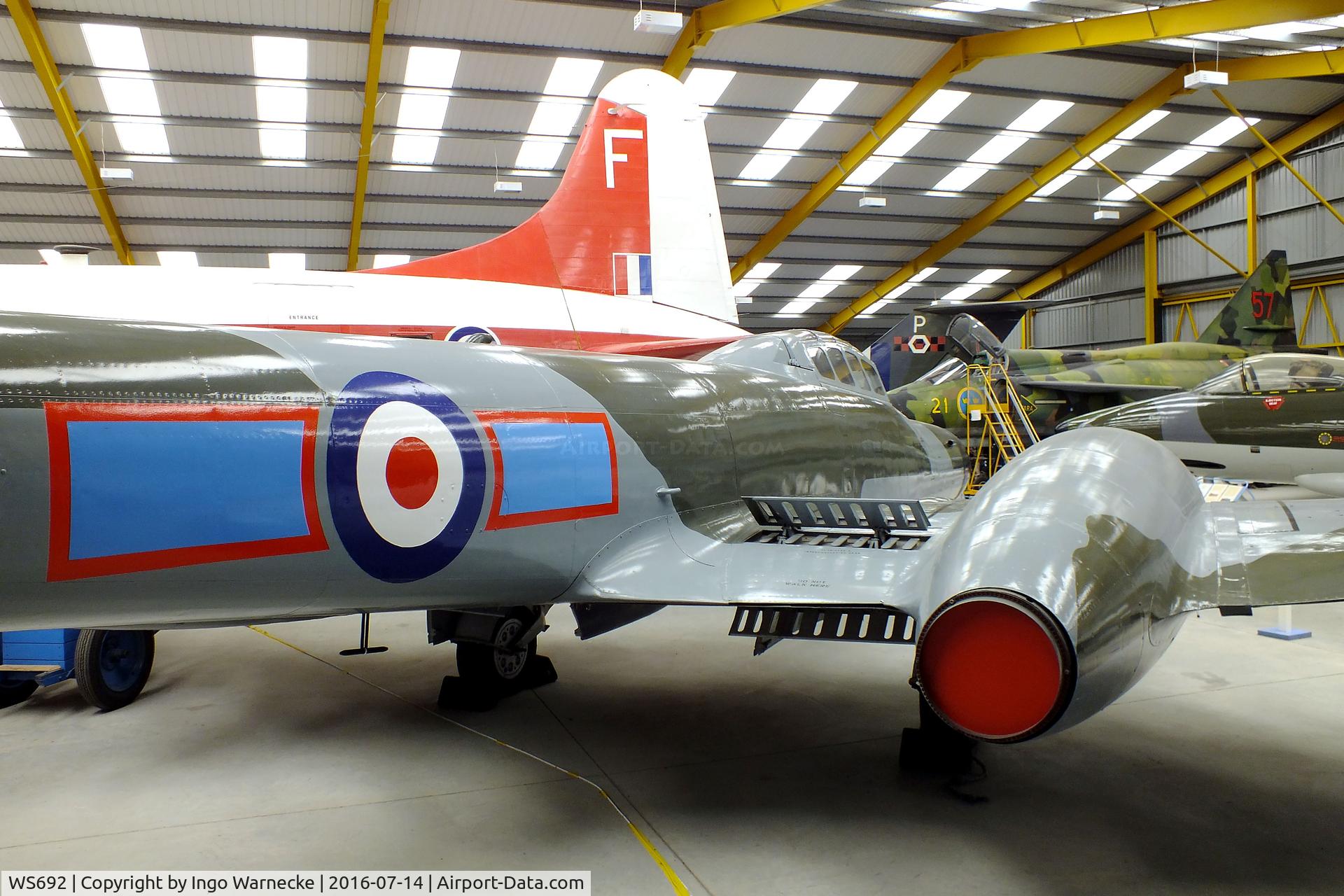 WS692, Gloster Meteor NF.12 C/N Not found WS692, Gloster Meteor NF12 at the Newark Air Museum