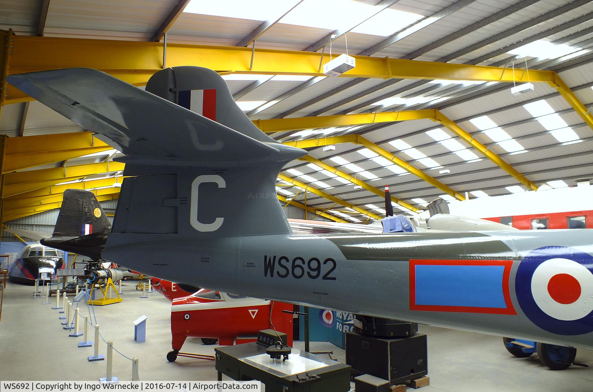 WS692, Gloster Meteor NF.12 C/N Not found WS692, Gloster Meteor NF12 at the Newark Air Museum
