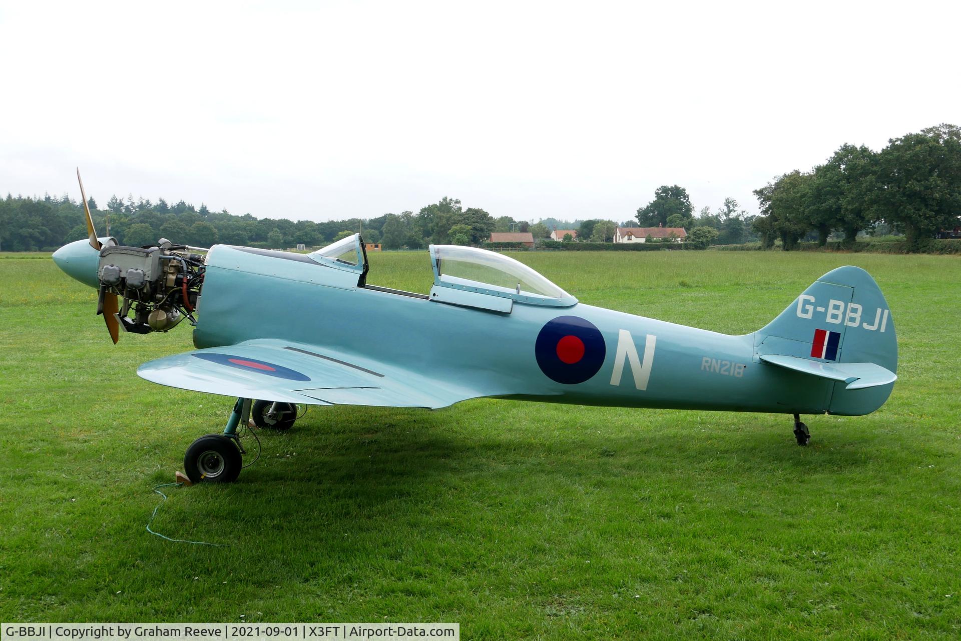 G-BBJI, 1975 Isaacs Spitfire C/N PFA 027-10055, Parked at Felthorpe.