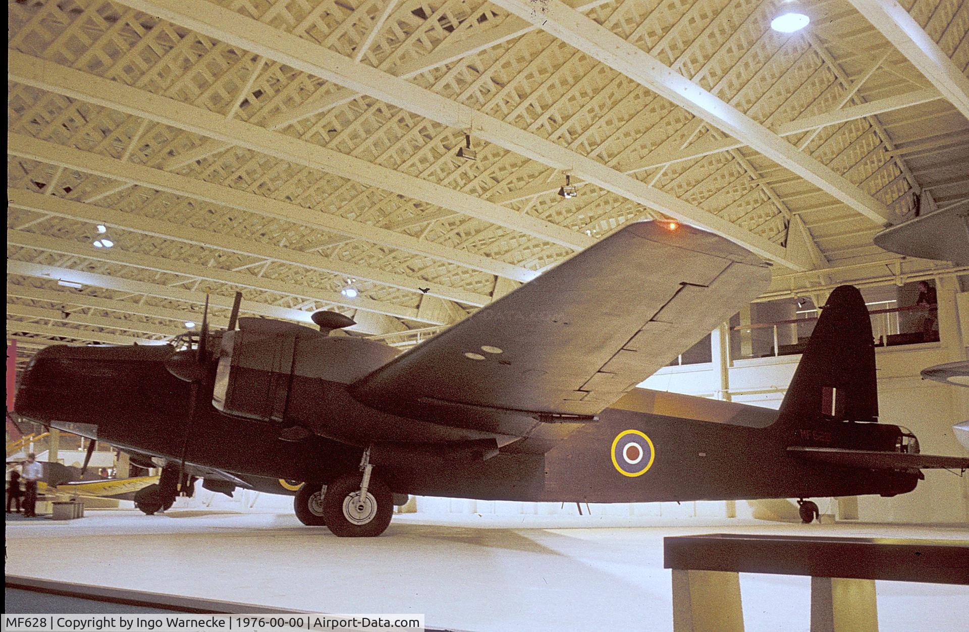 MF628, Vickers Wellington T.10 C/N Not found MF628, Vickers Wellington T10 at the Royal Air Force Museum, Hendon during the 'Wings of the Eagle' exhibition 1976